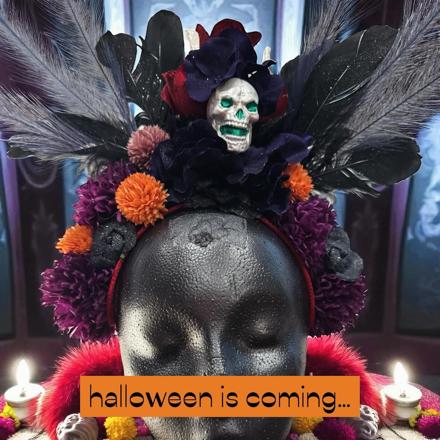 getting spooky. #halloween #fascinator #costume