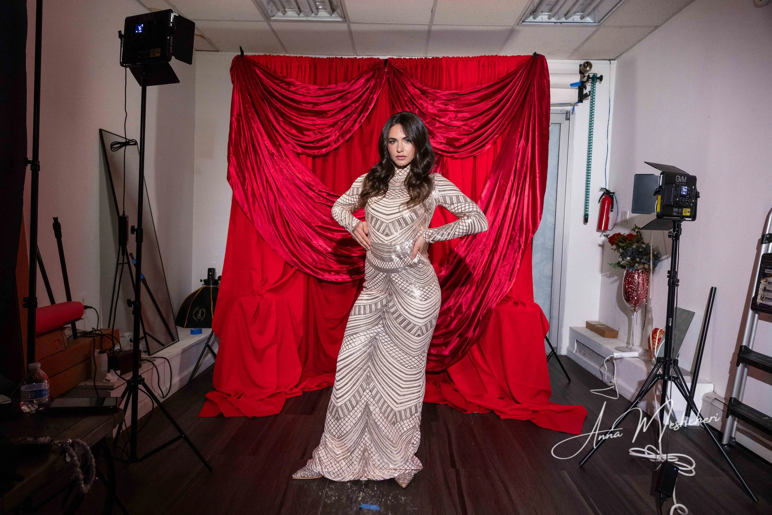 Creating a Custom Red Drape Photography Setup in NYC: Behind the Scenes at Times Square Photo Studio