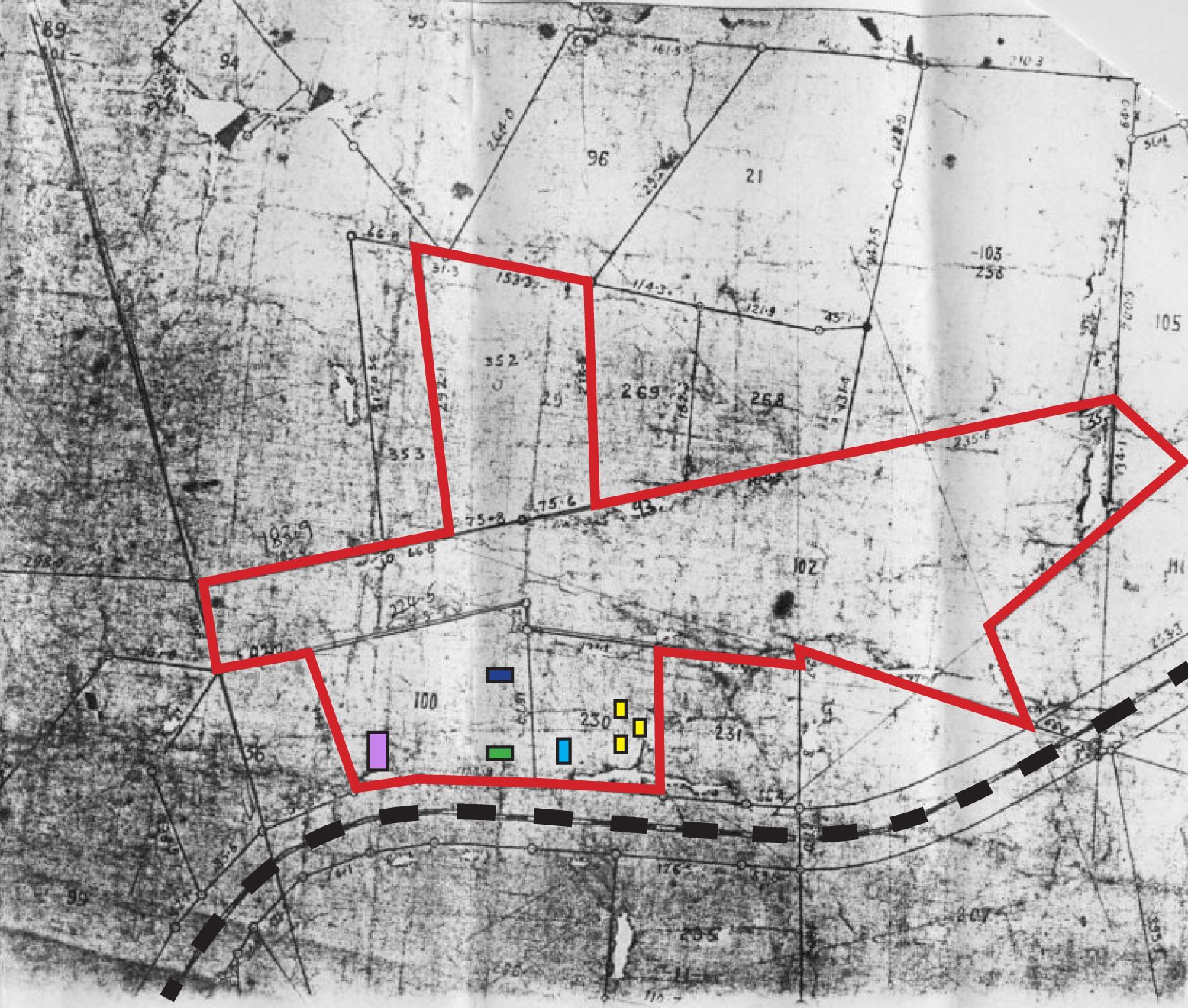Reguleringskart med første skisser