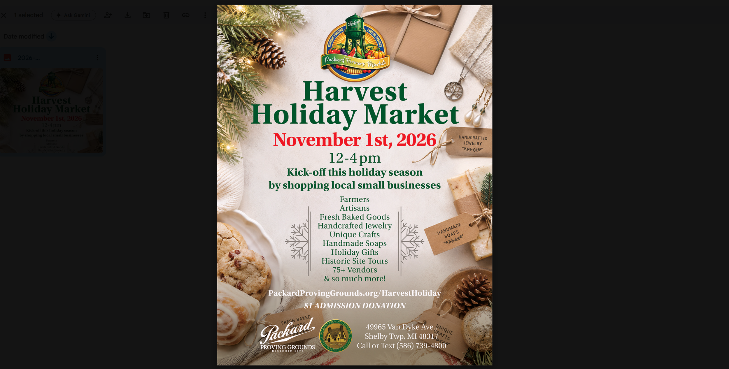 Packard Proving Grounds - Holiday Harvest Market