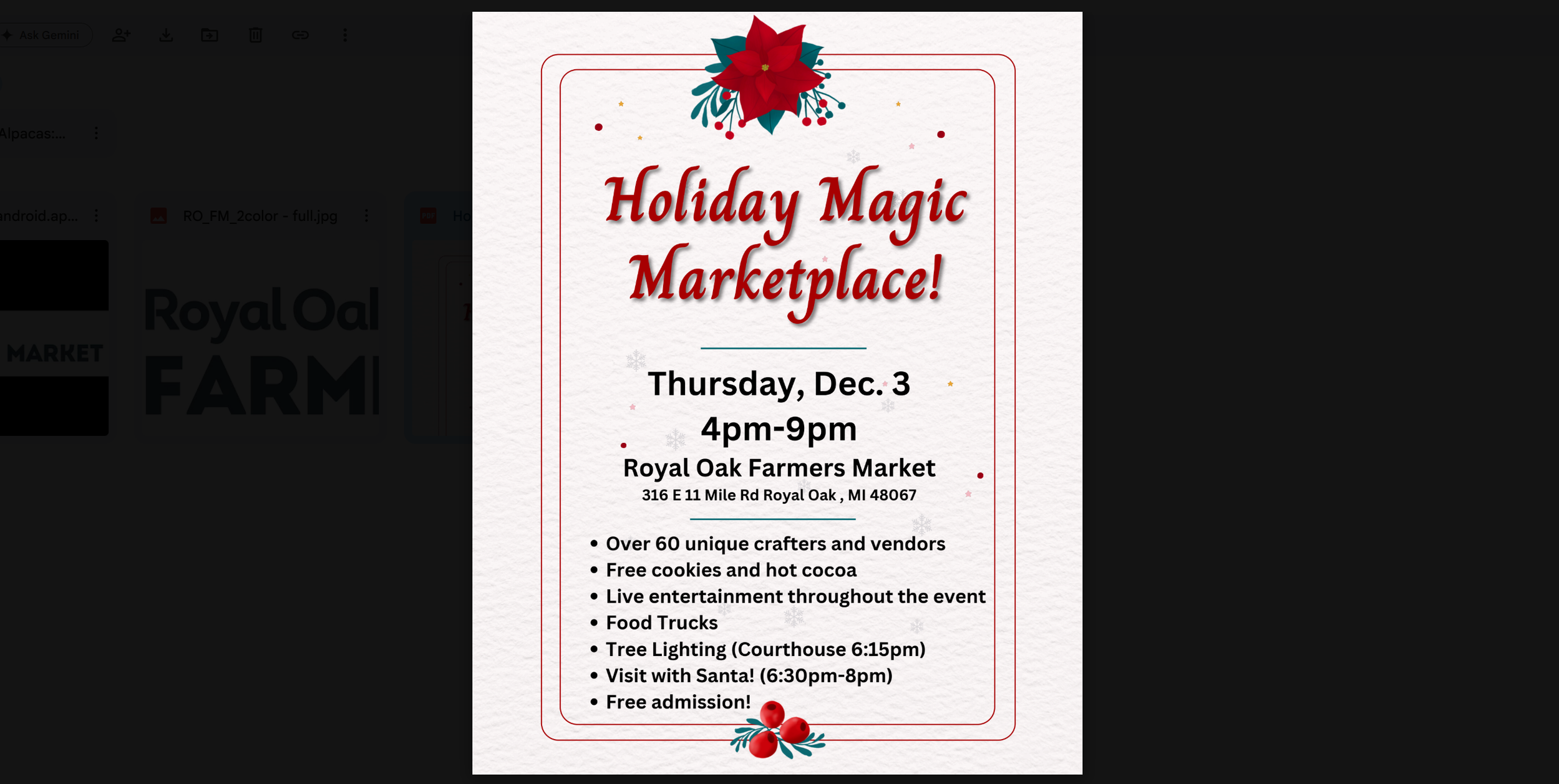 Royal Oak Farmers' Market - Holiday Magic 