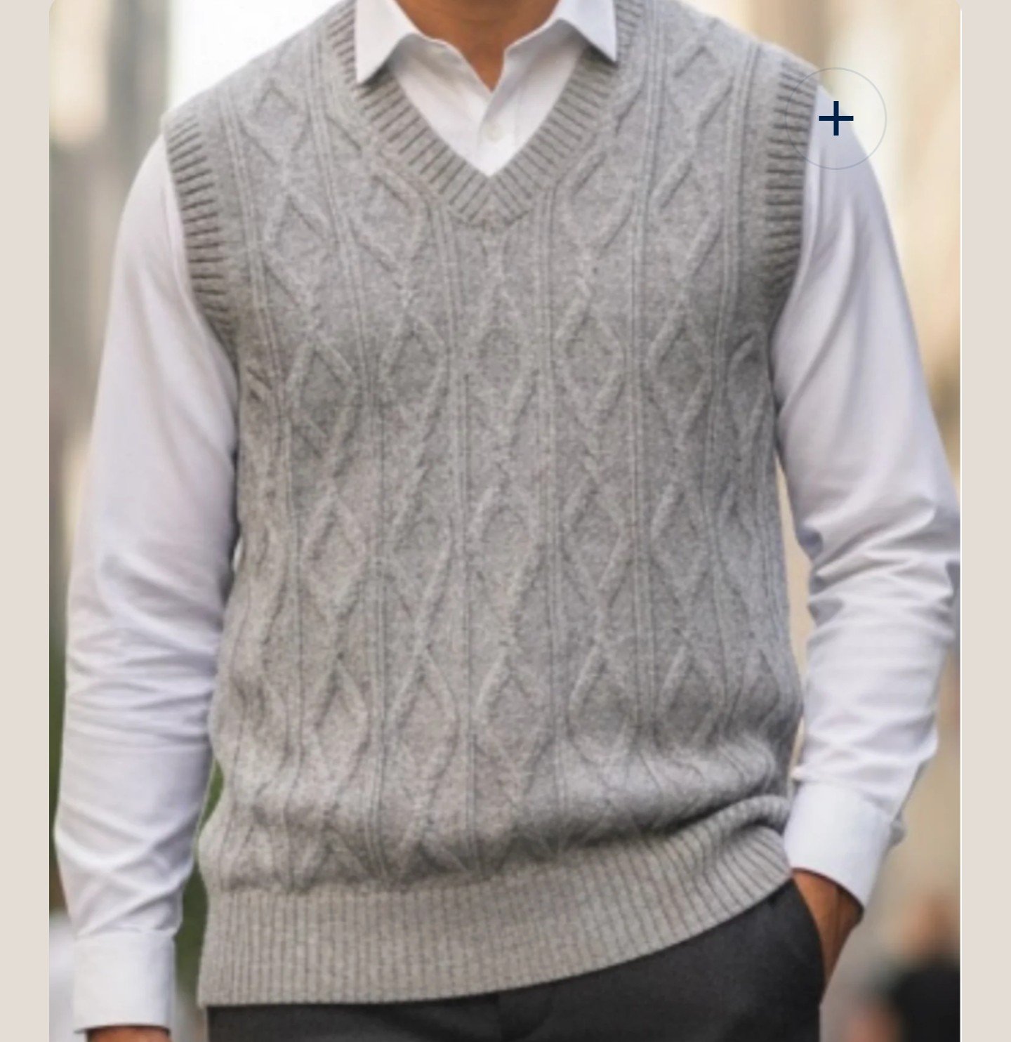 Cable V-Neck Vest (unisex)