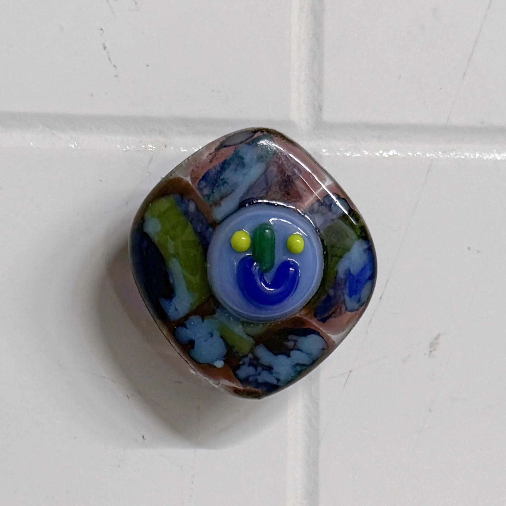 Lime Eye Smiley Magnet