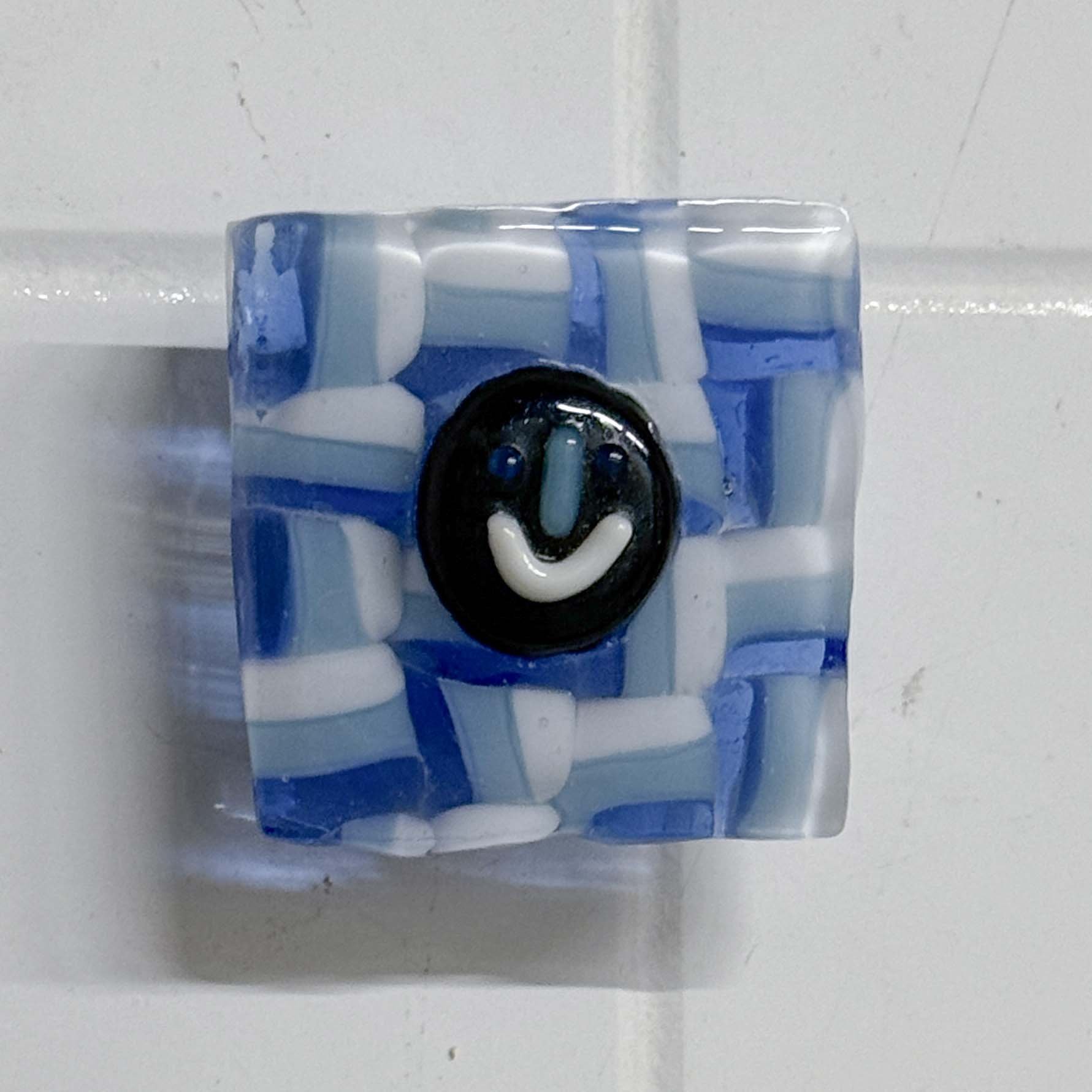 Cobalt Staircase Smiley Magnet