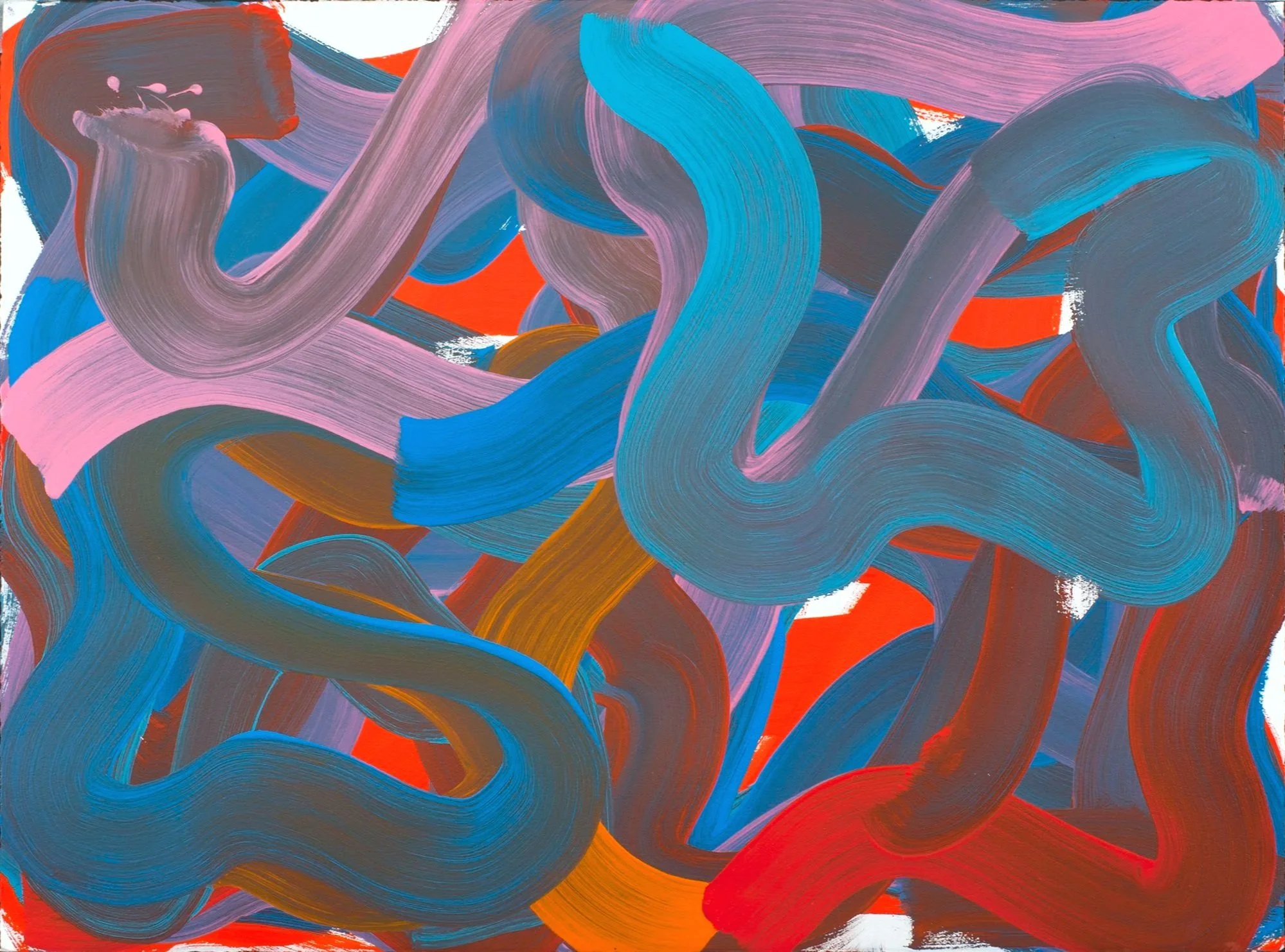 Wiggle no. 19, 2023. Oil/paper — 56.25 x 76.2 cm / 22-1/4 x 30 in
