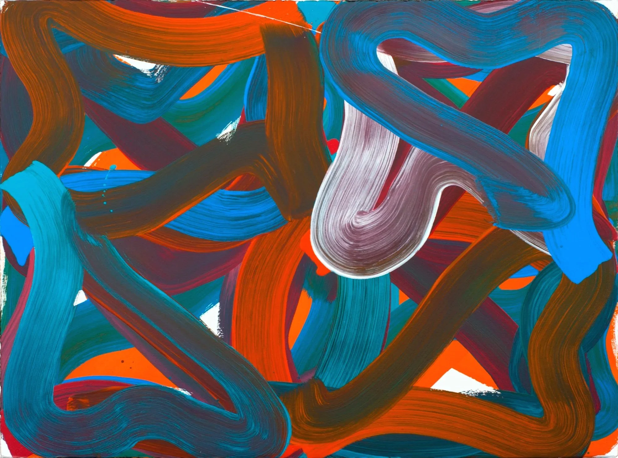 Wiggle no. 6, 2023. Oil/paper — 57 x 76.2 cm / 22-1/2 x 30 in 