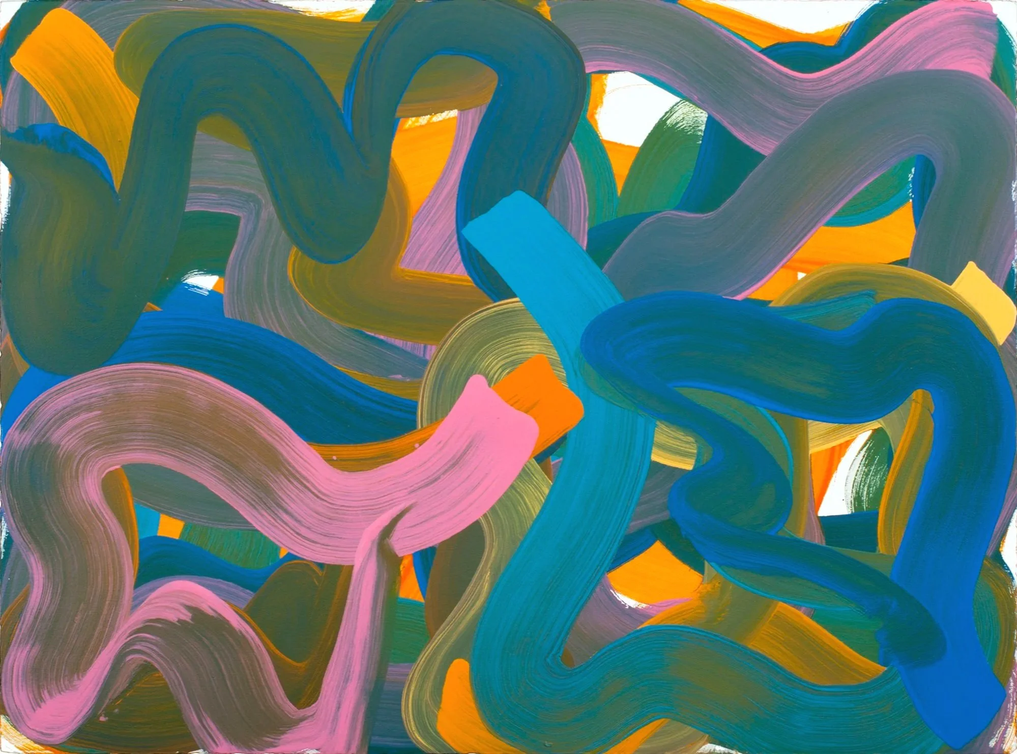 Wiggle no. 18, 2023. Oil/paper — 56.5 x 76.2 cm / 22-1/4 x 30 in