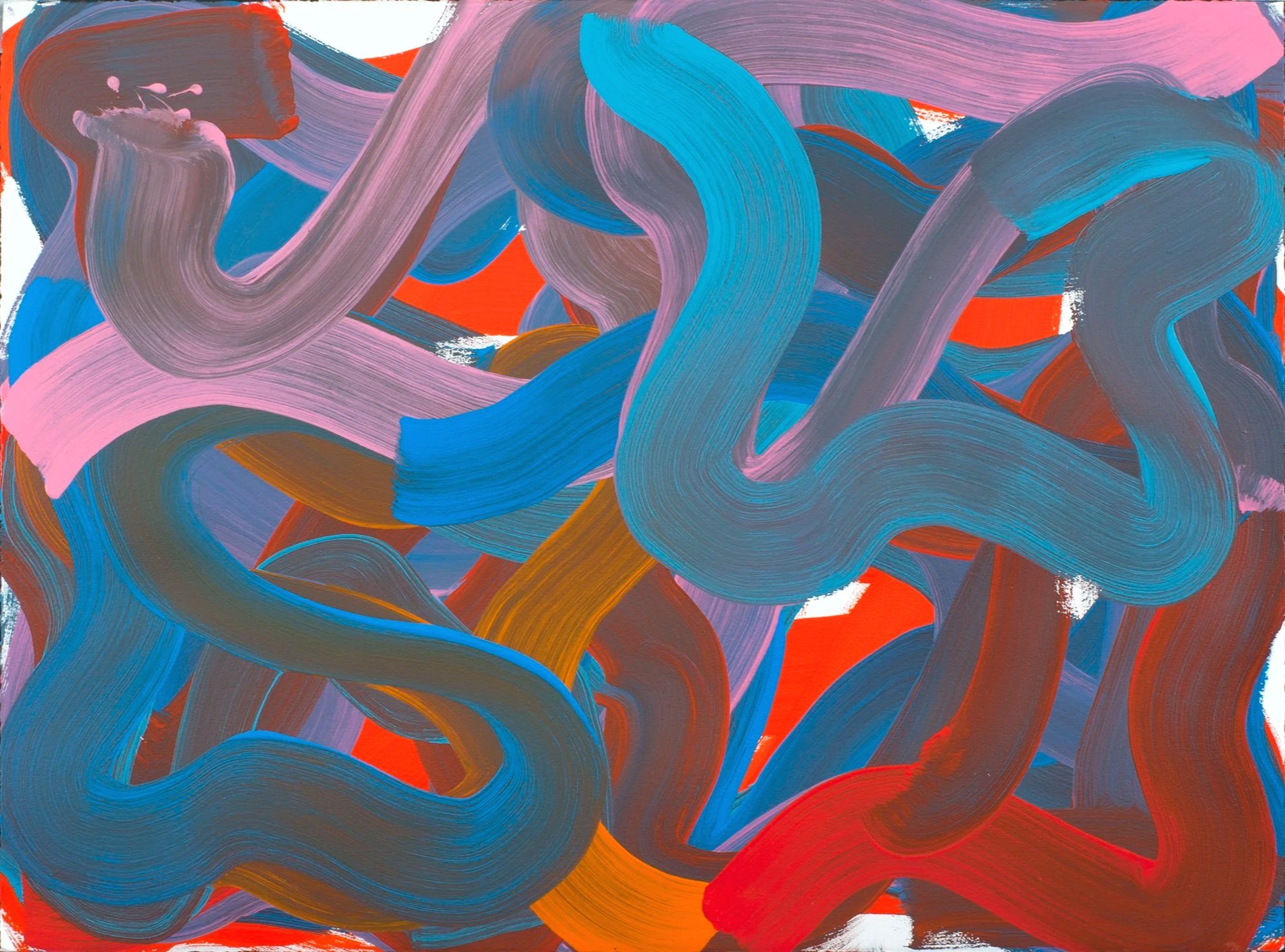 Wiggle no. 19, 2023. Oil/paper — 56.5 x 76.2 cm / 22-1/4 x 30 in