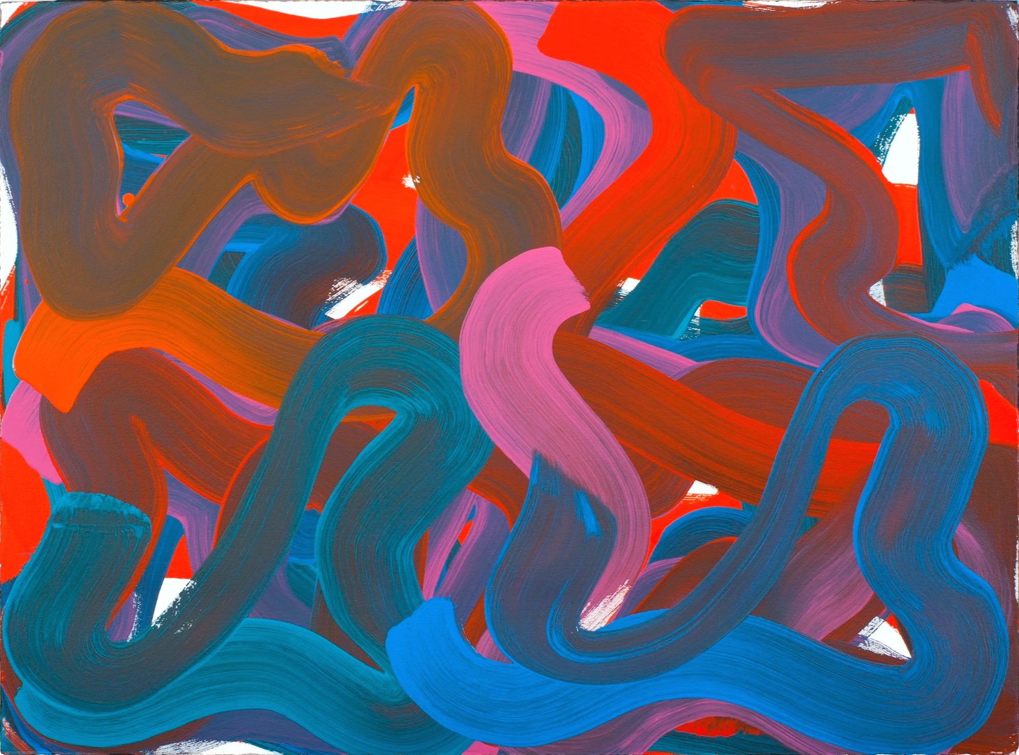 Wiggle no. 22, 2023. Oil/paper — 56.5 x 76.2 cm / 22-1/4 x 30 in