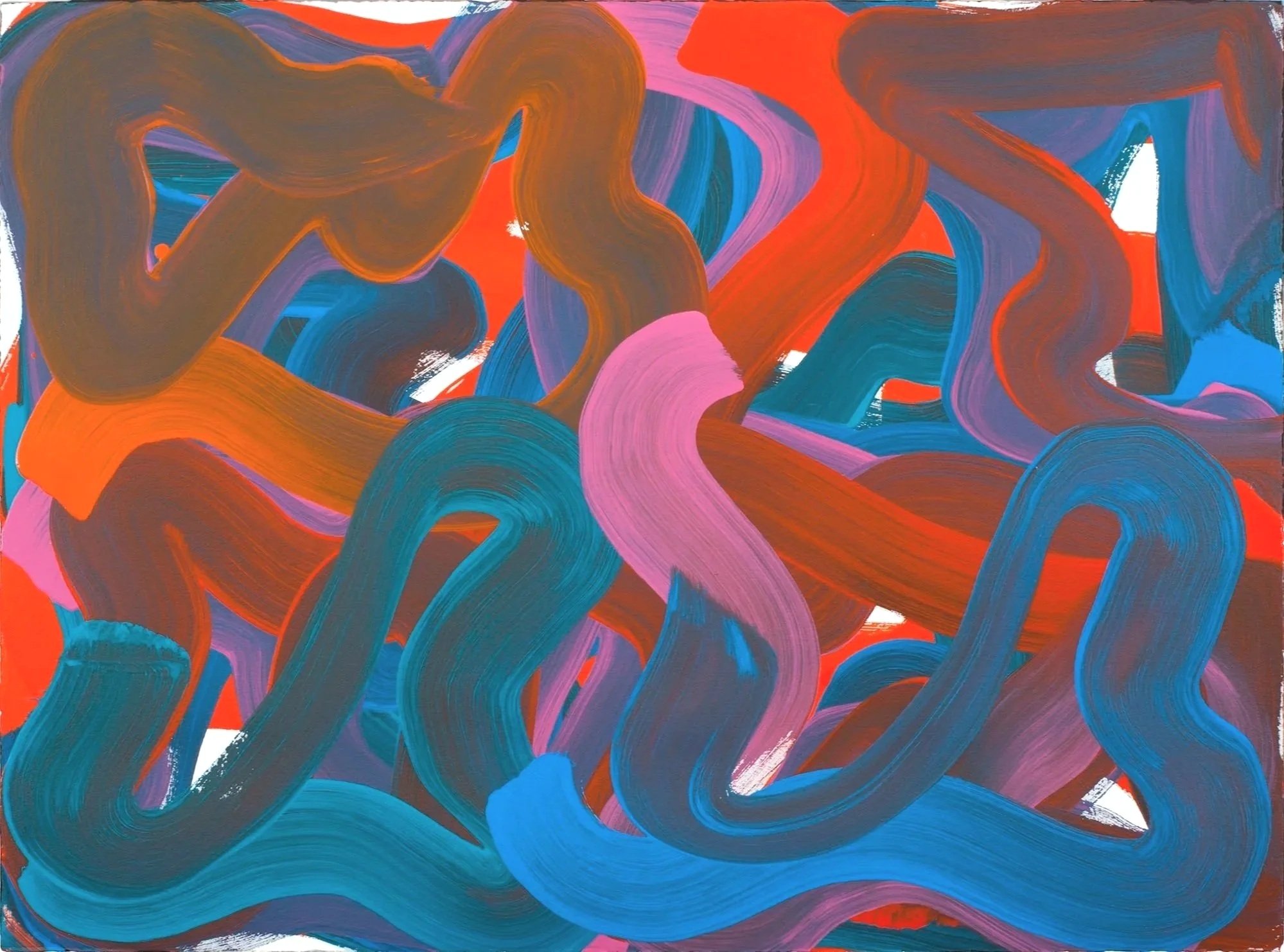 Wiggle no. 22, 2023. Oil/paper — 56.25 x 76.2 cm / 22-1/4 x 30 in - Private Collection