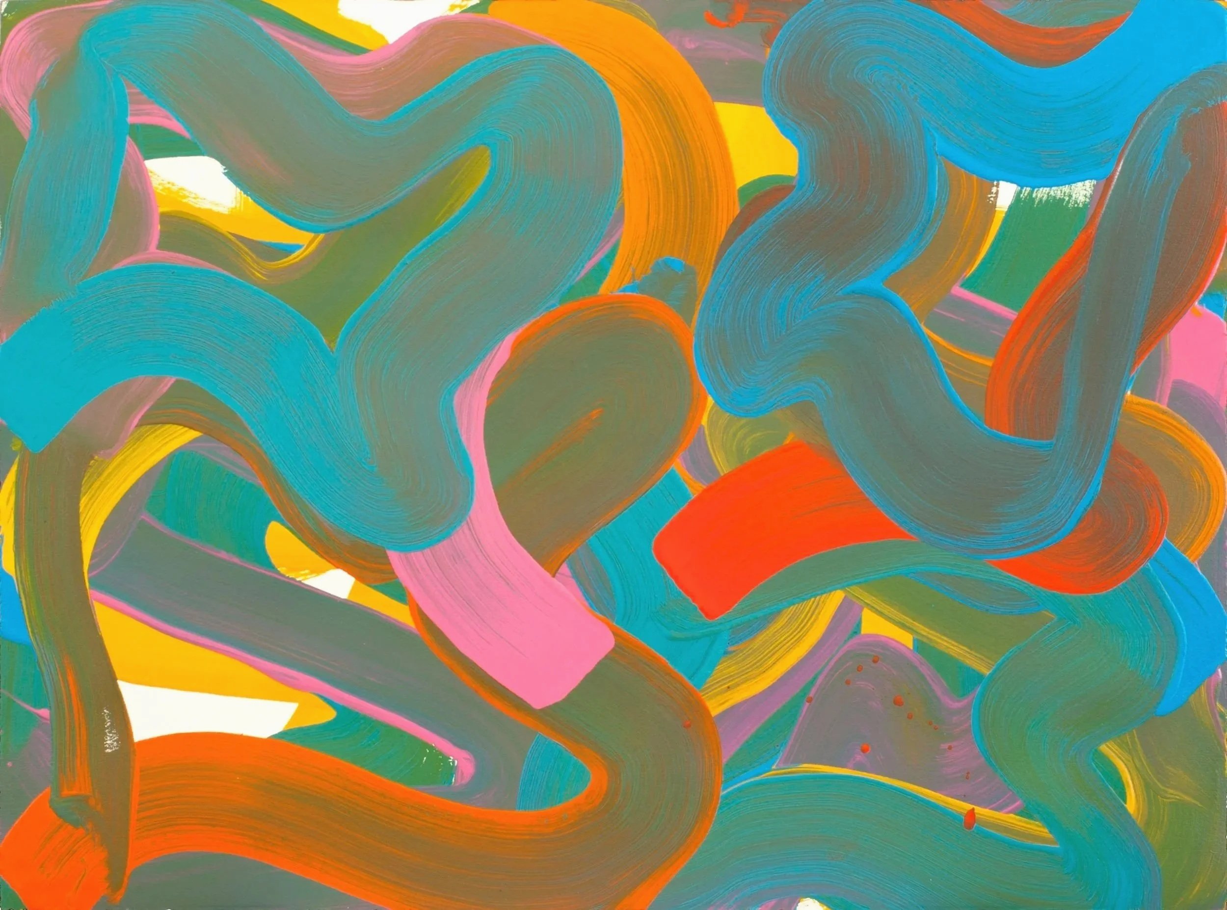 Wiggle no. 27, 2023. Oil/paper — 56.25 x 76.2 cm / 22-1/4 x 30 in