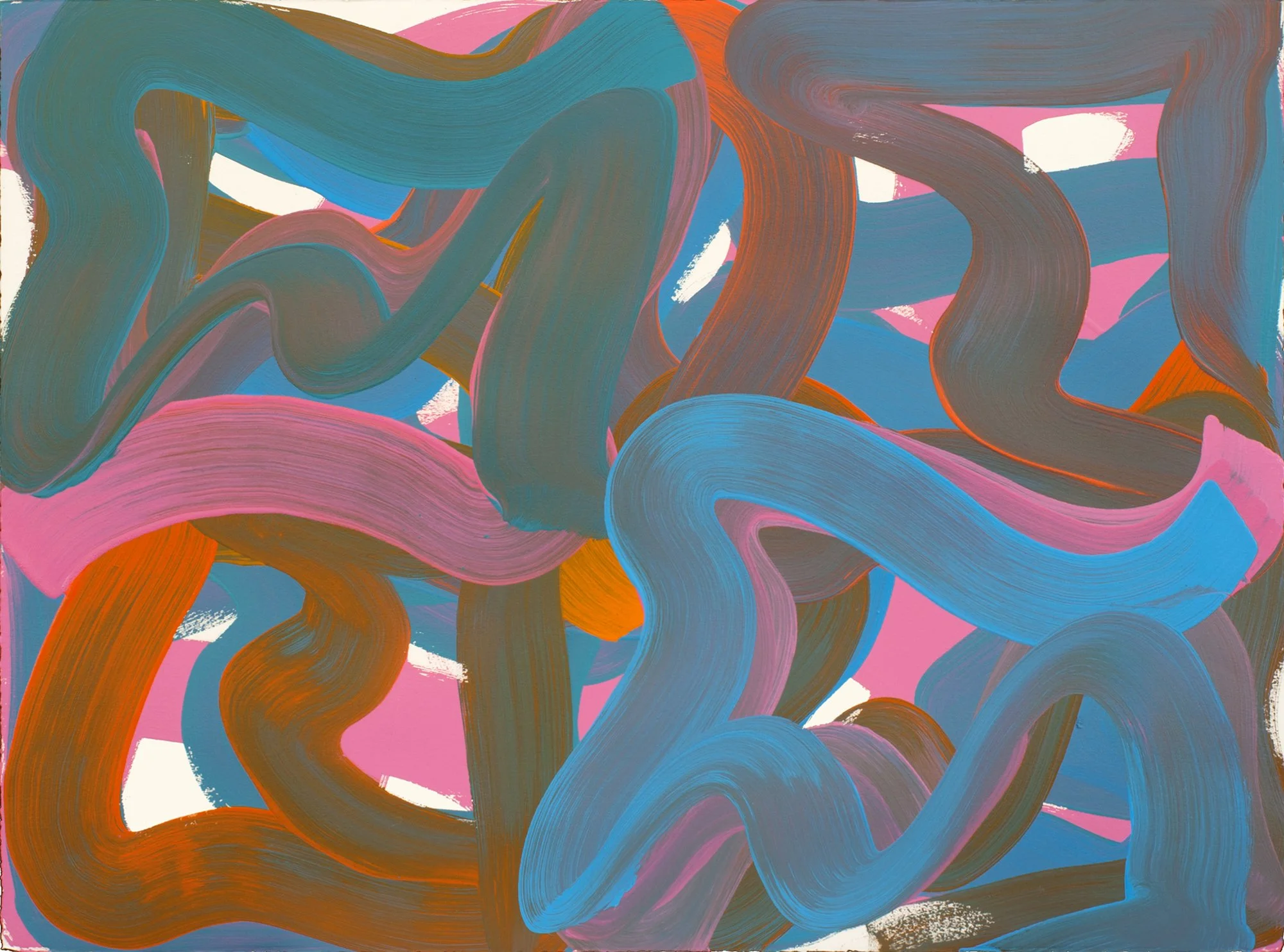 Wiggle no. 24, 2023. Oil/paper — 56.5 x 76.2 cm / 22-1/4 x 30 in