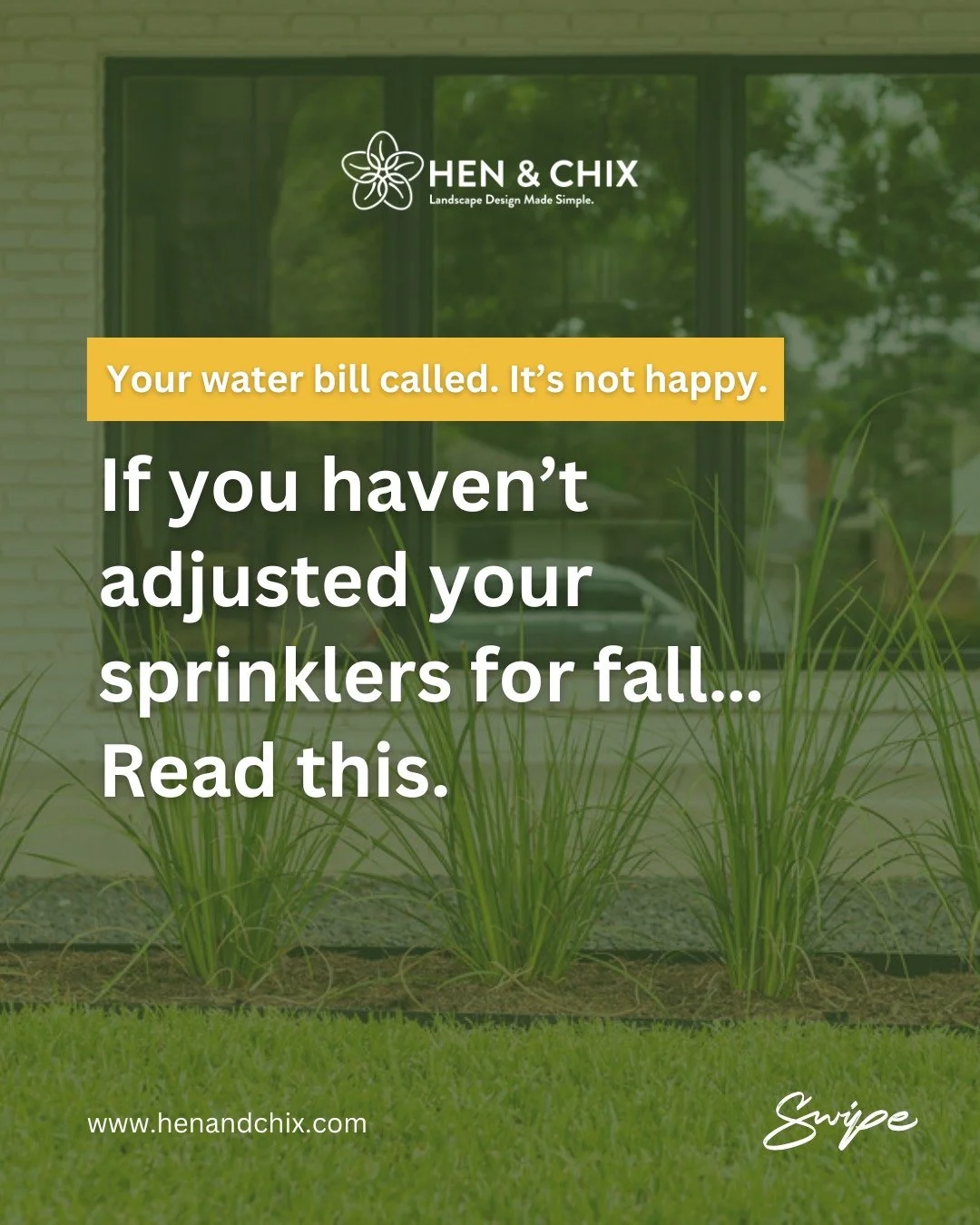 You&rsquo;ve got the design. The plants. The vibe.

But if your sprinkler system isn&rsquo;t updated for fall?
You might be quietly undoing all that hard work 😬

⚠️ Overwatering
⚠️ Drainage issues
⚠️ Root damage
⚠️ Wasted $$$ on your water bill

Fal