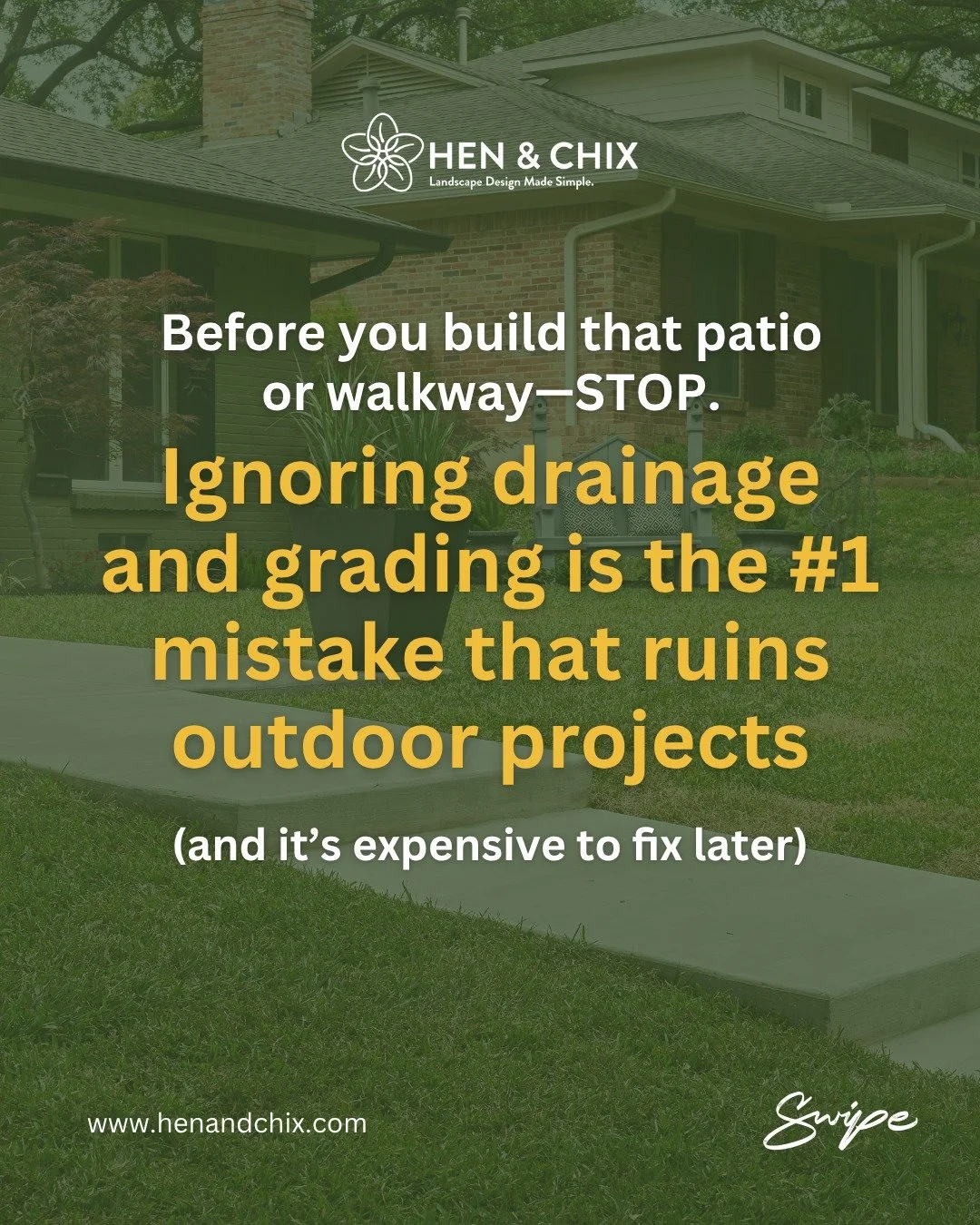 Thinking about a new patio or walkway? 👷&zwj;♀️💧

Here&rsquo;s the #1 mistake we see homeowners make:
They plan for the design  but forget about the drainage. 😬

Because if water has nowhere to go?

👉 You&rsquo;re left with puddles, sinking paver