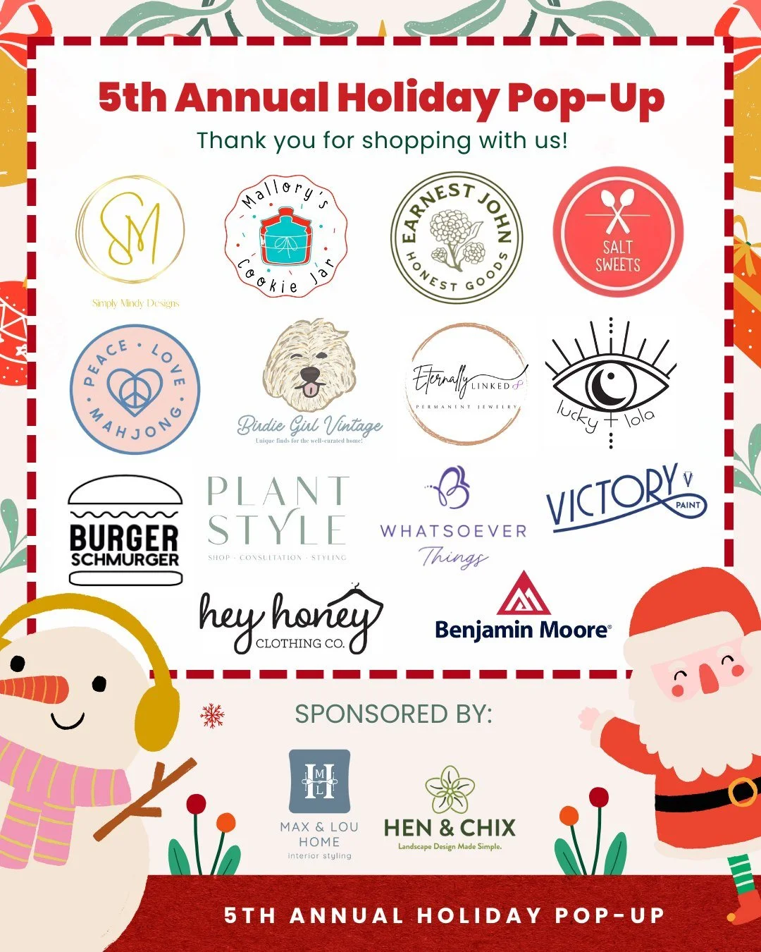 It&rsquo;s the most magical shopping day of the season and our 5th Annual Holiday Pop-Up is almost here! 🎄

We&rsquo;ve got an incredible lineup of local shops ready to bring the cheer, the charm, and the perfect gifts.

Check the list below to spot
