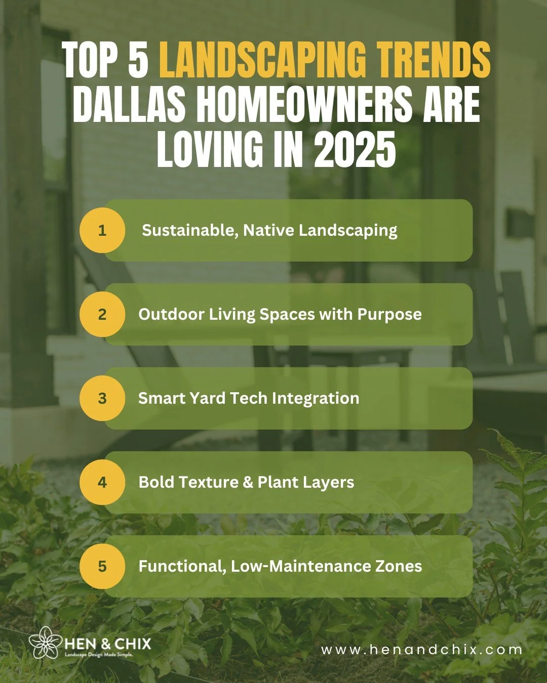 Most people treat their yard like an afterthought&hellip; until it becomes a source of frustration.

In 2025, Dallas homeowners are finally shifting that. They're investing in smarter, more livable landscapes and these 5 trends are leading the change