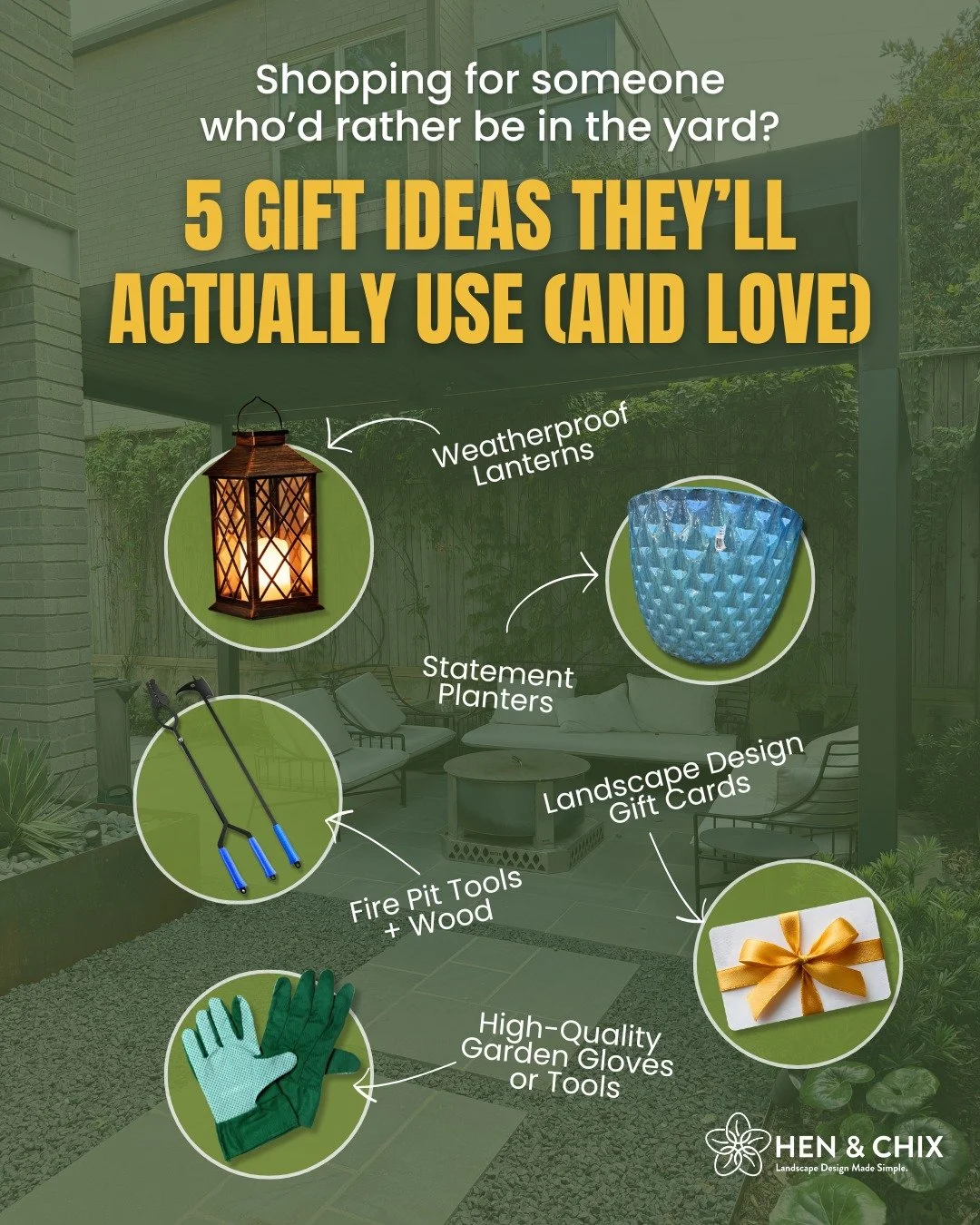 Shopping for someone who&rsquo;d rather be in their yard than inside?

Here are 5 gift ideas they&rsquo;ll actually use and love this season:

🌟 Weatherproof lanterns &ndash; cozy glow, rain-safe, year-round ambiance

🪴 Statement planters &ndash; s
