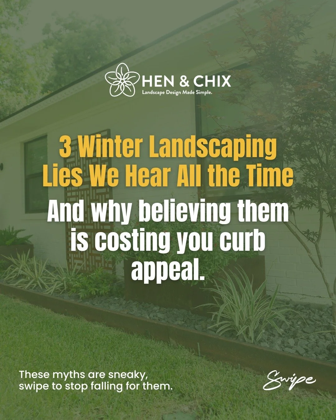 Still holding off on landscaping because it&rsquo;s &ldquo;not the season&rdquo;?
These 3 myths are quietly holding your yard back:

Myth 1: &ldquo;Nothing grows in winter.&rdquo;
False. Cold-hardy plants like rosemary, pansies, ornamental kale, and 