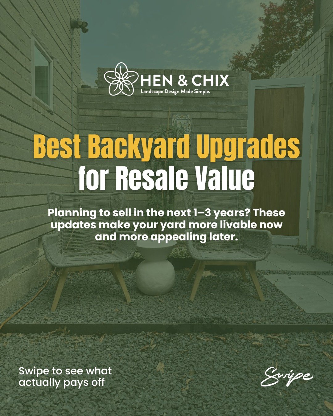 You don&rsquo;t have to overhaul everything just because you might move.

But a few small upgrades can go a long way for how you use your yard now and how it shows later.

Our top picks for backyard updates that do double duty:

&ndash; Defined seati