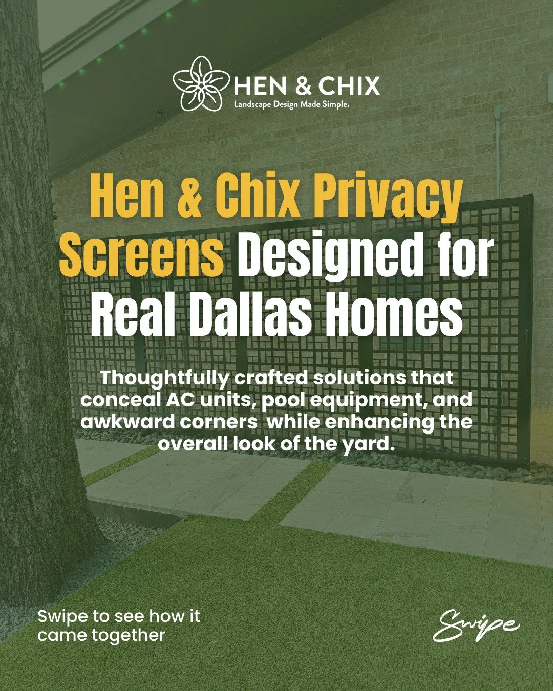 Every yard has that one spot.

The AC unit you try not to look at.
The pool equipment tucked against the fence.
The blank wall that feels unfinished.

They&rsquo;re necessary.

But they don&rsquo;t have to be the focal point.

At Hen &amp; Chix, we d