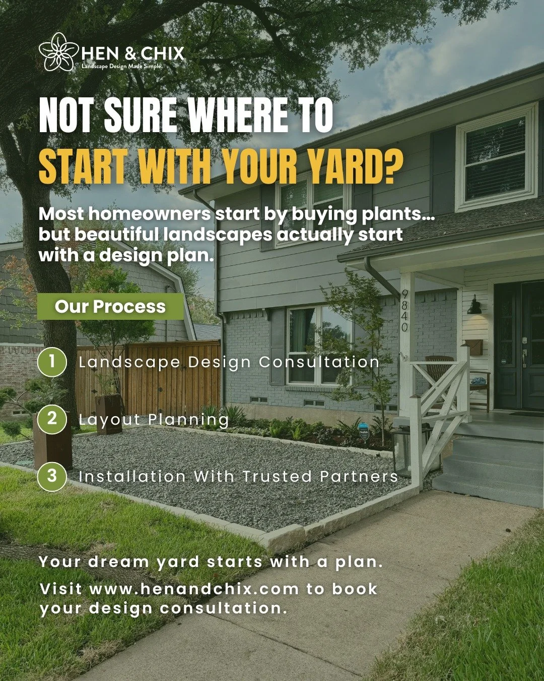 Not sure where to start with your yard?

Many homeowners begin with a trip to the nursery  picking plants that look nice and hoping everything comes together.

But the landscapes that feel cohesive, balanced, and easy to maintain usually start with s