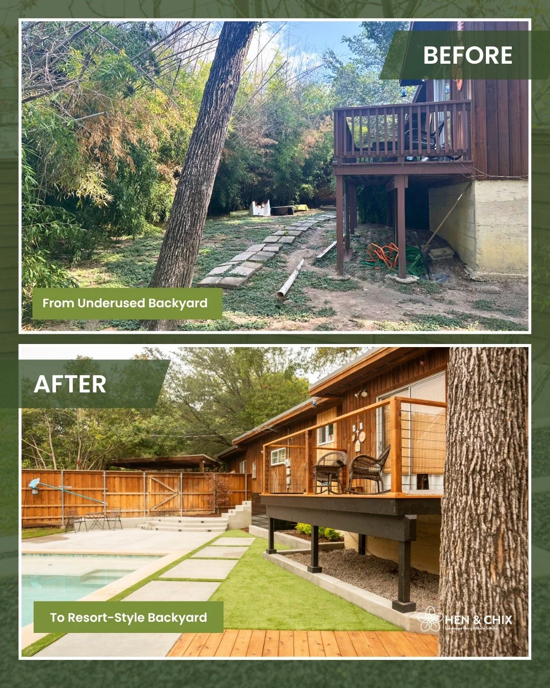 This space started as an unused yard with uneven terrain and no clear layout.

By introducing a pool area, structured walkways, and defined outdoor spaces, we turned it into a backyard designed for relaxing and entertaining.

Great landscape design i