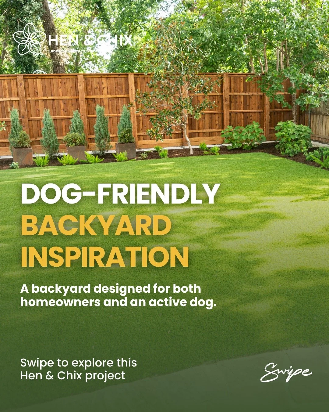 Designing a backyard that works for both homeowners and their pets takes thoughtful planning.

For this Hen &amp; Chix project, the goal was simple: create a space that stays beautiful year-round while giving an active dog plenty of room to run and p
