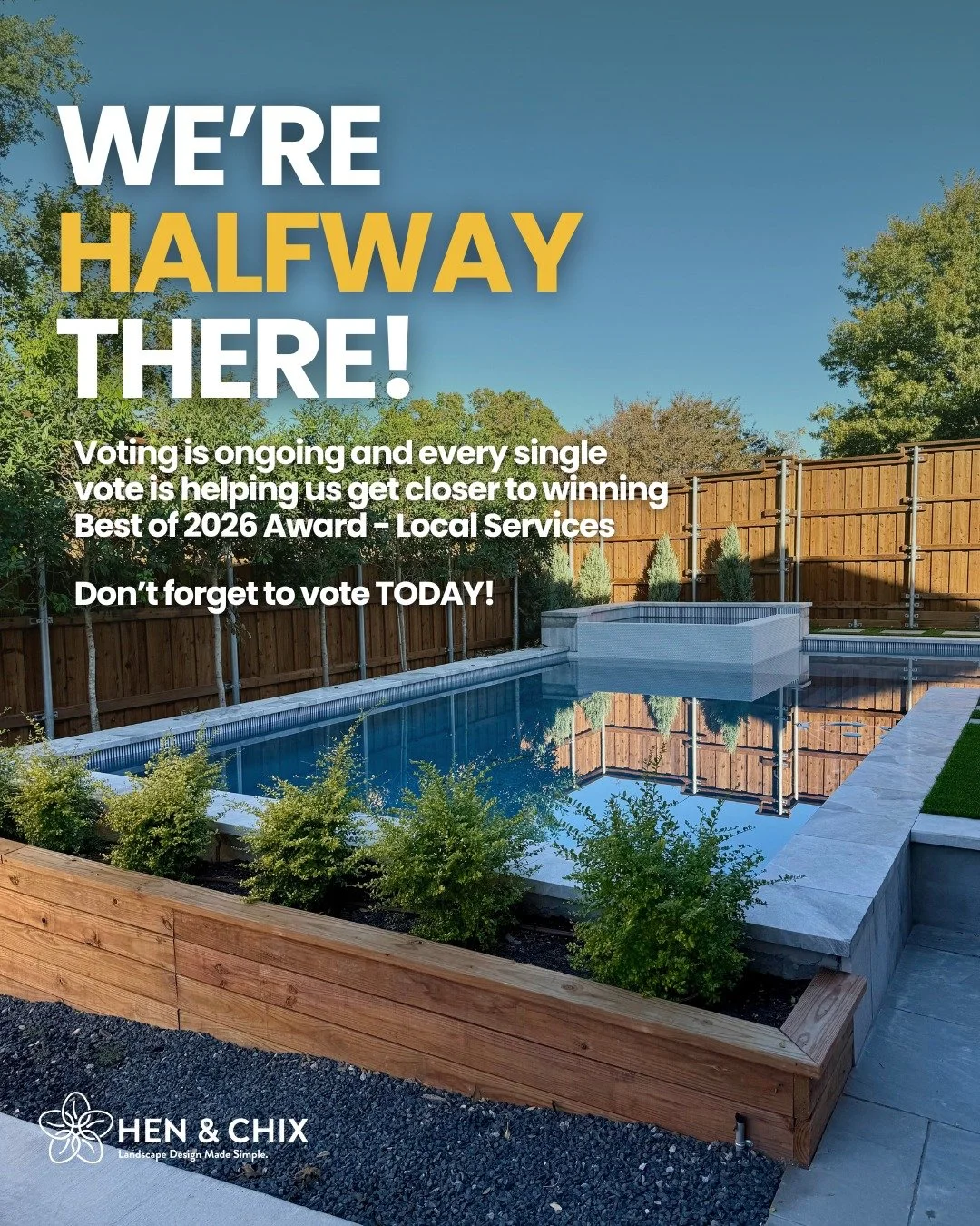 We&rsquo;re halfway through  and we just want to say thank you.

Every vote, every share, every bit of support truly means a lot to us.

Hen &amp; Chix is honored to be nominated for Best of 2026 &ndash; Local Services, and it&rsquo;s because of this
