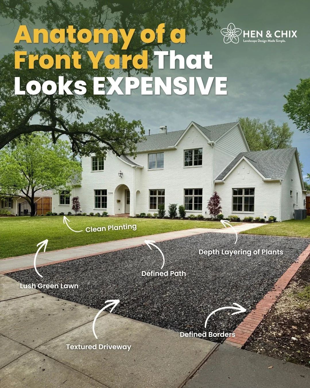This is what most people get wrong about their front yard:

They think adding more will fix it.

More plants. More features. More &ldquo;design.&rdquo;

But that&rsquo;s exactly why it ends up looking messy.

A clean, expensive-looking yard isn&rsquo