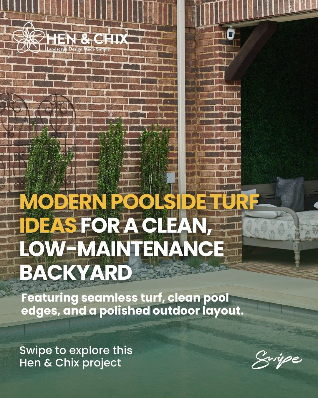 A clean poolside changes everything.

Not just how your backyard looks
but how it feels to use it.

No muddy edges.
No patchy grass.
No constant upkeep.

Just clean lines, soft curves,
and turf that stays green year-round.

That&rsquo;s what makes th