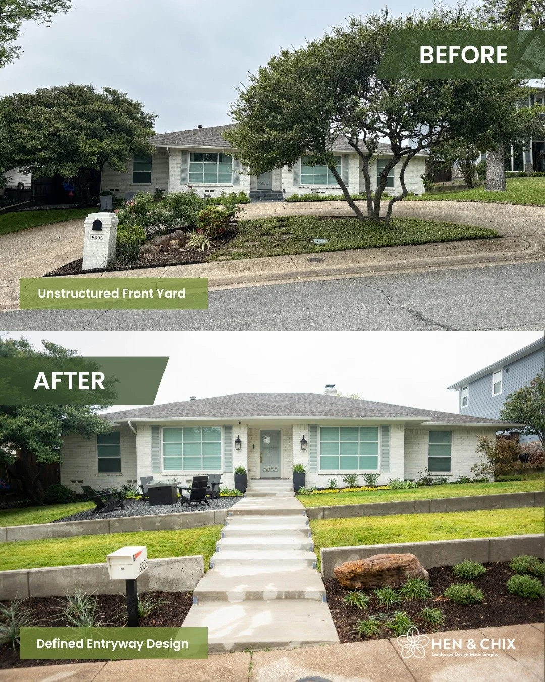 Okay but&hellip; why does this feel like a completely different house?

It wasn&rsquo;t bad before
just kind of&hellip; there.

No clear entry.
No flow.
Nothing really pulling you in.

So we gave it a plan.

Defined the walkway.
Cleaned up the layout