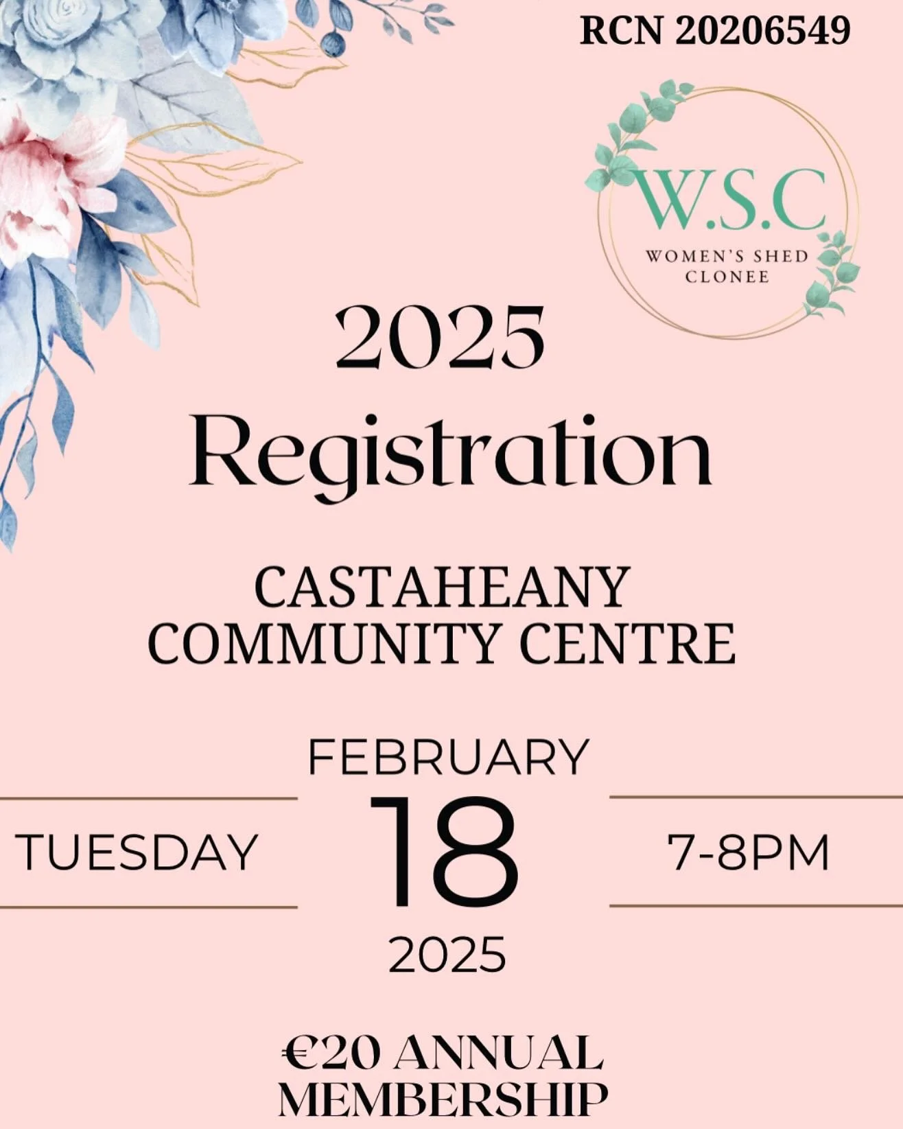 Tomorrow we will open registration from 7-8pm in Castaheany community centre. Depending on numbers we may have to close registration to monitor attendance so we can ensure we are still able to meet the needs of our members.