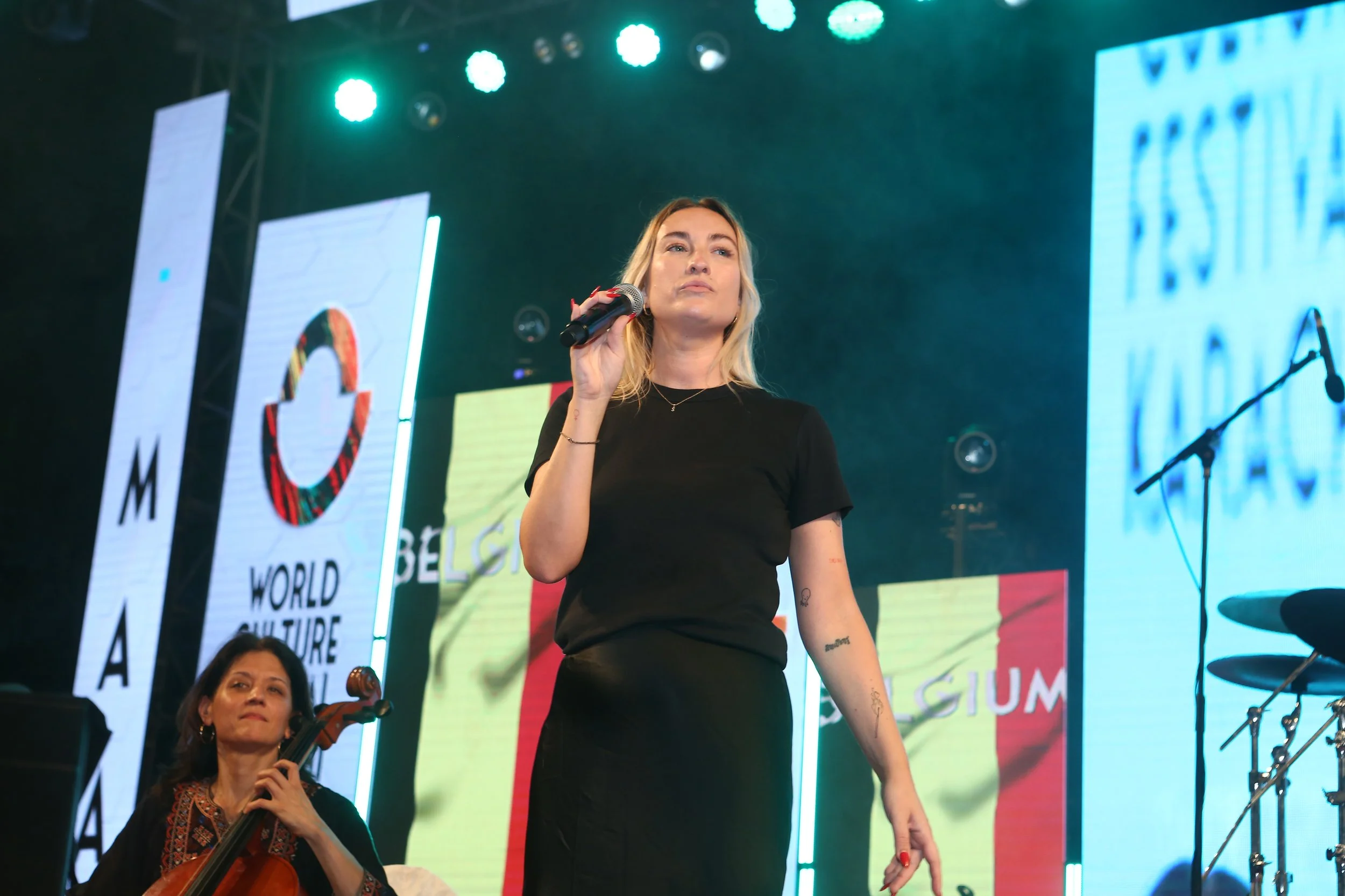 Sarah Dillamore sings at Mega Music Concert 2.0, Karachi, Pakistan, October 2024