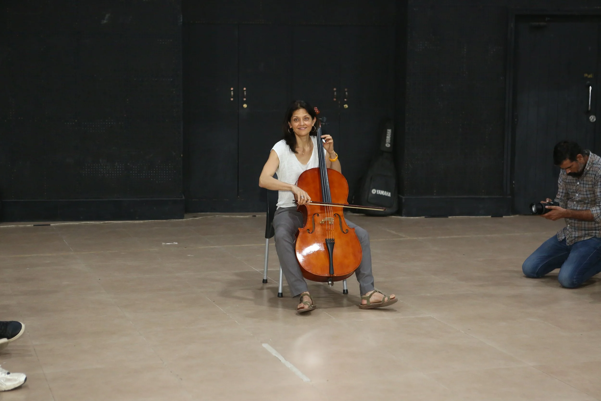 Erica Lauren Wise teaches a music workshop in Karachi, Pakistan, October 2024