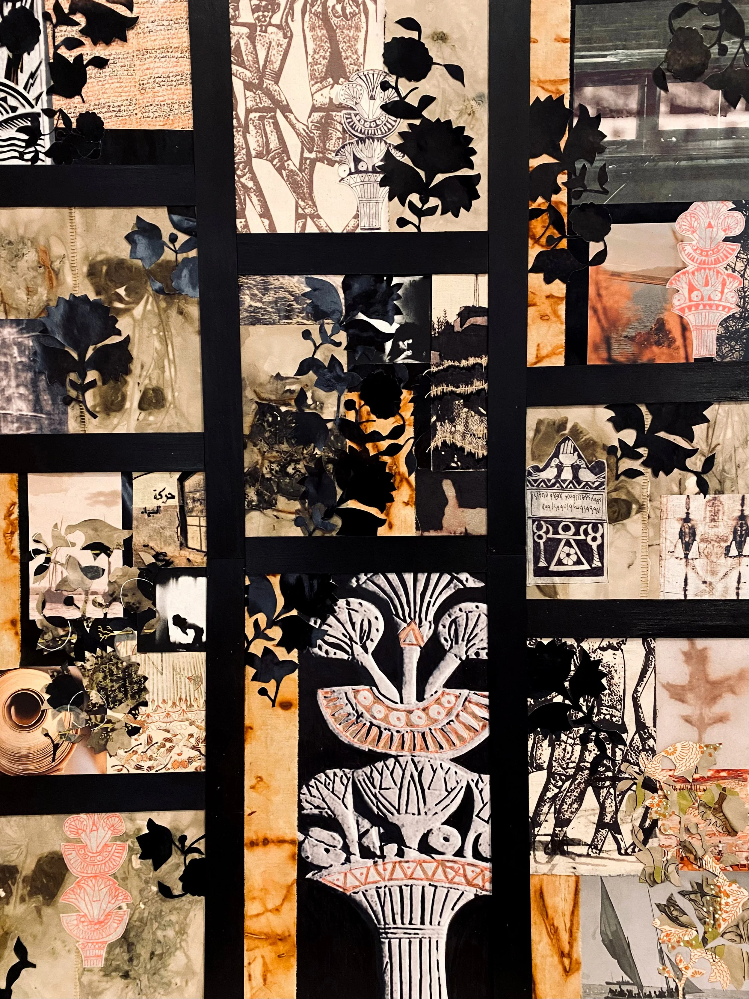 Between yesterday and today, mixed media on panel, 32"x40", 2025