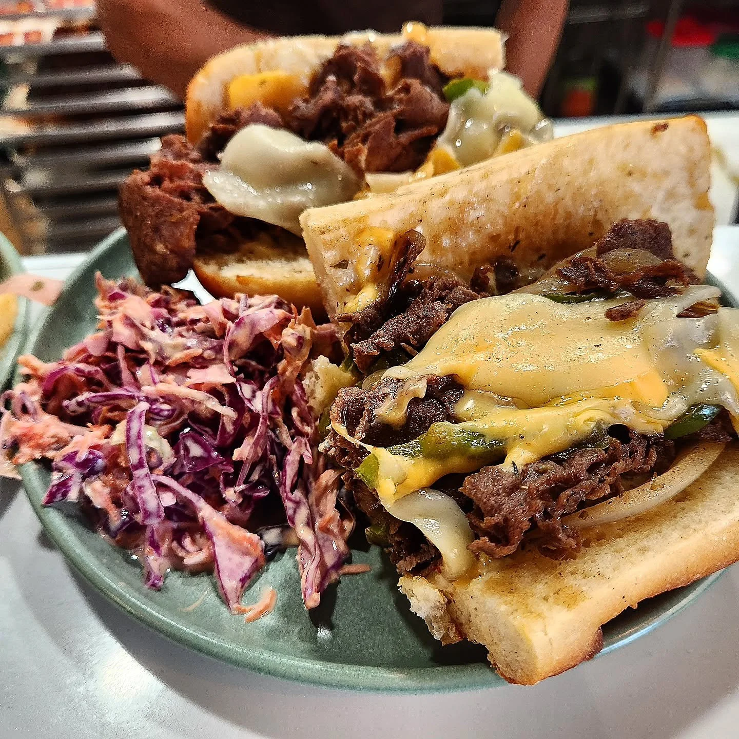 Serving Philly cheesesteaks this week until we are sold out. Folks this one's going to go quick &lt;3 See you soon Newark! #downtownnewark #newarknj #njcafe #sweetjeans