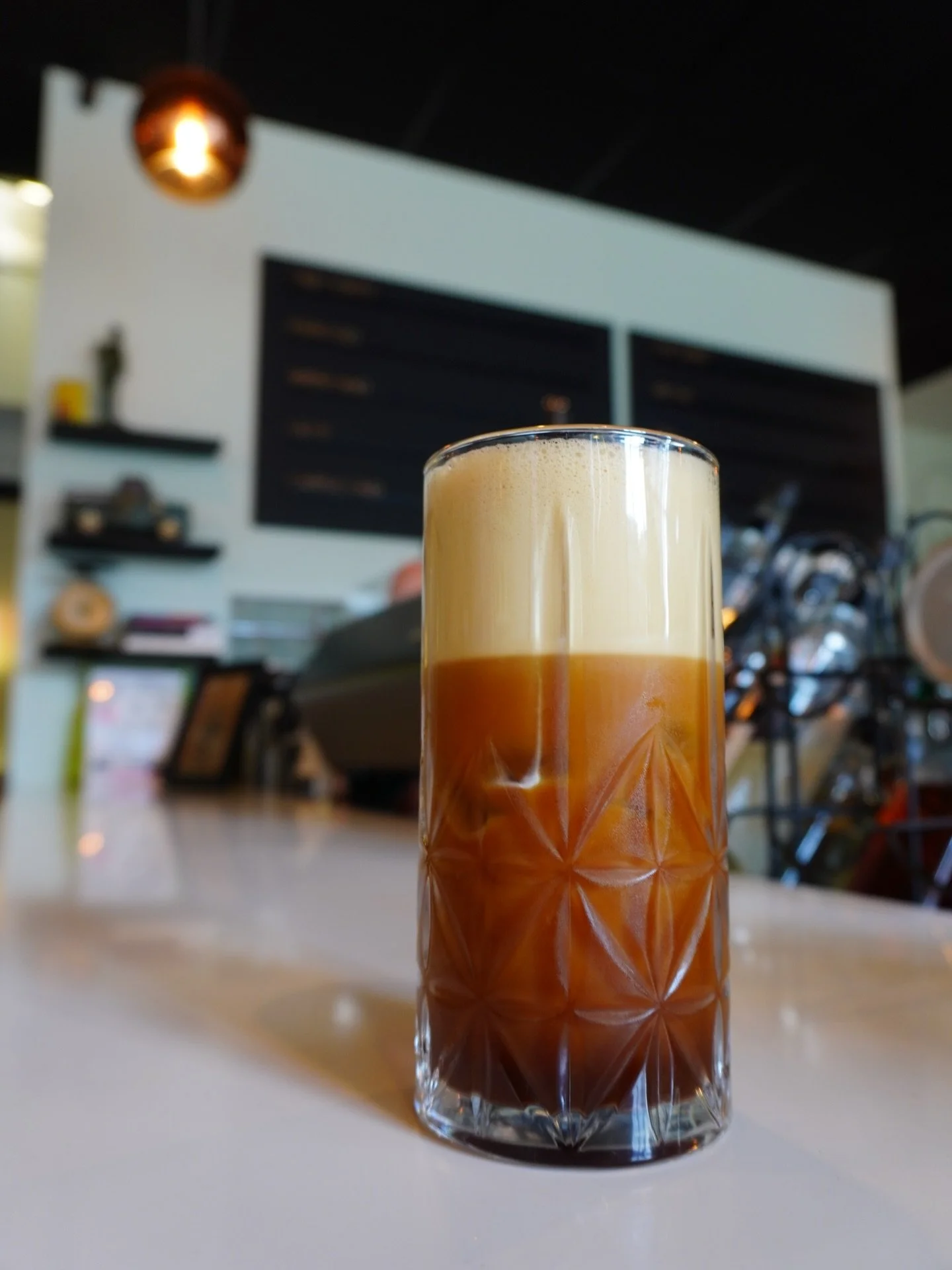 Behold, the Terror-cano 👀 (our Aerocano with a spooky spin). Don&rsquo;t forget to check out our other October specials&mdash;only 11 days left! #sweetjeans #newark #downtownnewark #njcafe #halloween #aerocano