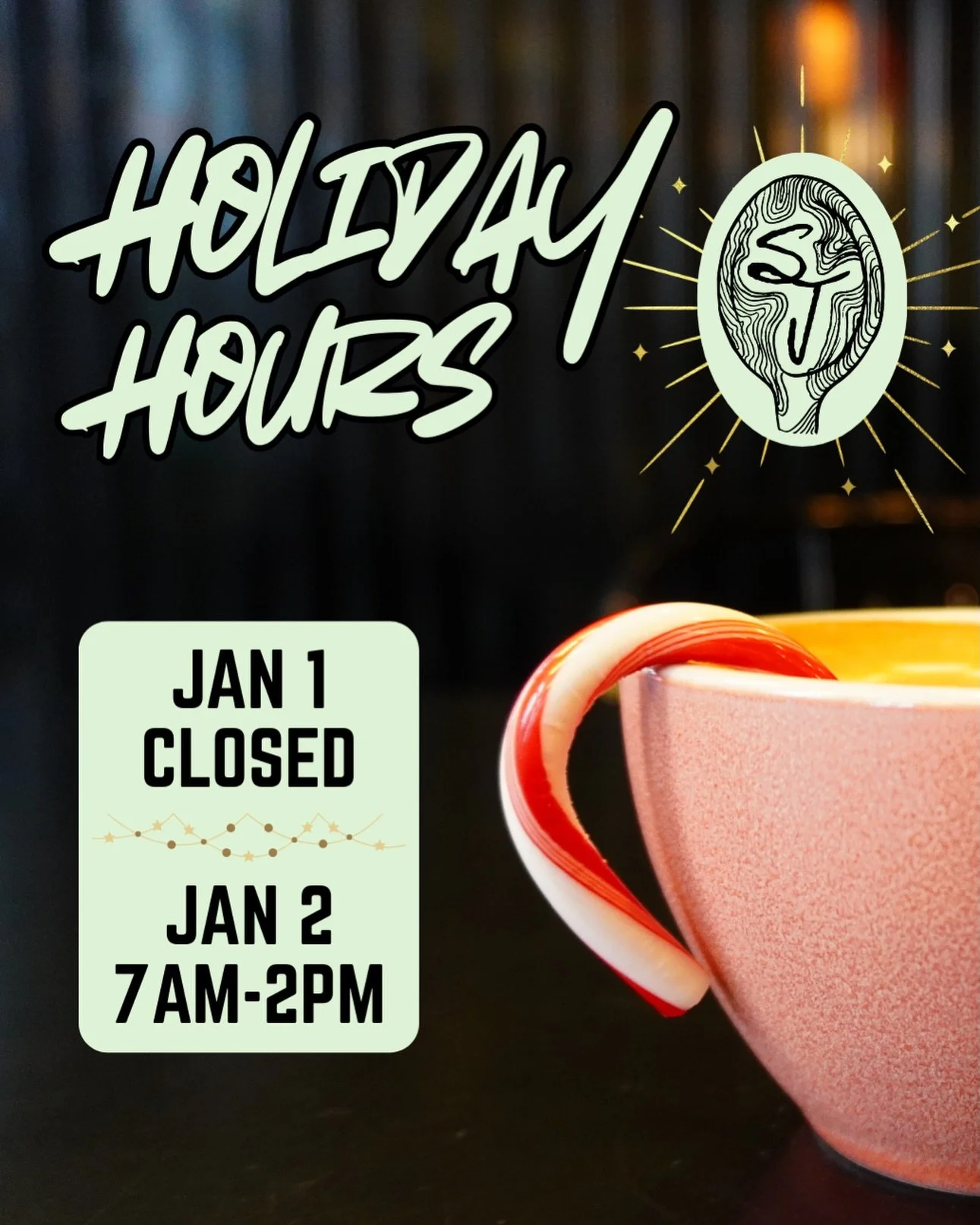Holiday hours: Closed New Year&rsquo;s Day, closing at 2PM this Friday. Wishing our Sweet Jeans family a safe &amp; happy New Year&rsquo;s Eve! See you in 2026! 🎊🍾 #sweetjeans #njcafe #downtownnewark #newark #newyears