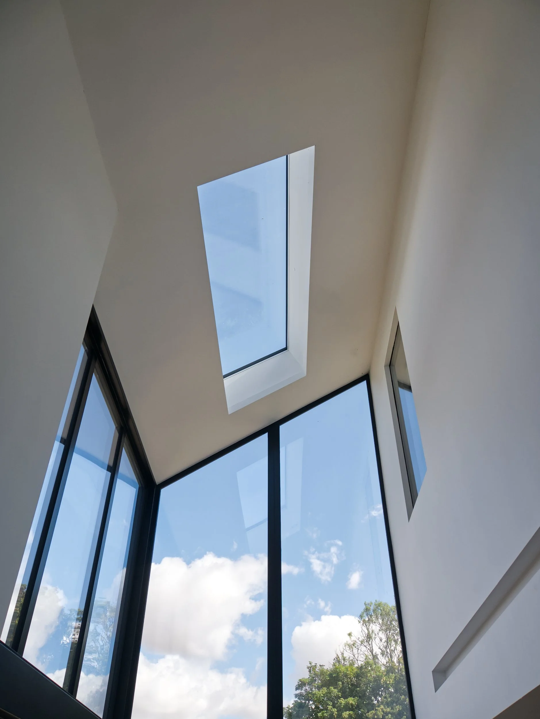 Double height space with recessed LED