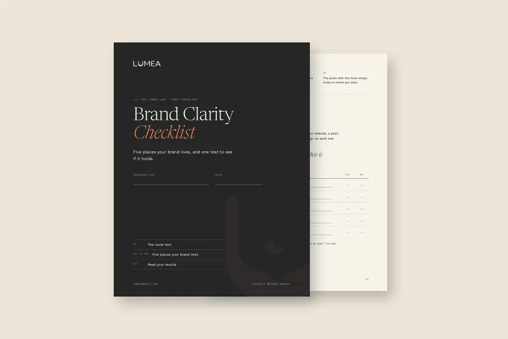 Cover and first page of the Brand Clarity Checklist