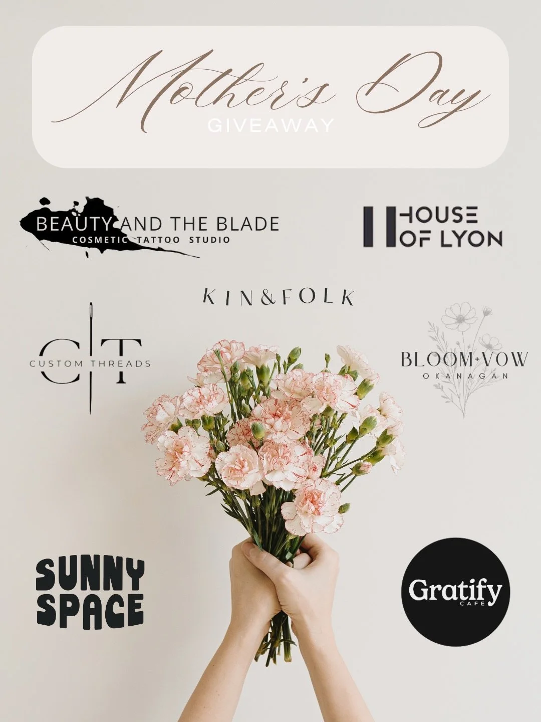 🌸 MOTHER&rsquo;S DAY GIVEAWAY 🌸

We have teamed up with 6 amazing local businesses to spoil one lucky mom this Mothers Day 💝

✨ HOW TO ENTER:

1.  Like this post ❤️ 
2. Follow participating business @bloomandvowokanagan  @kinandfolkrestaurant @bea