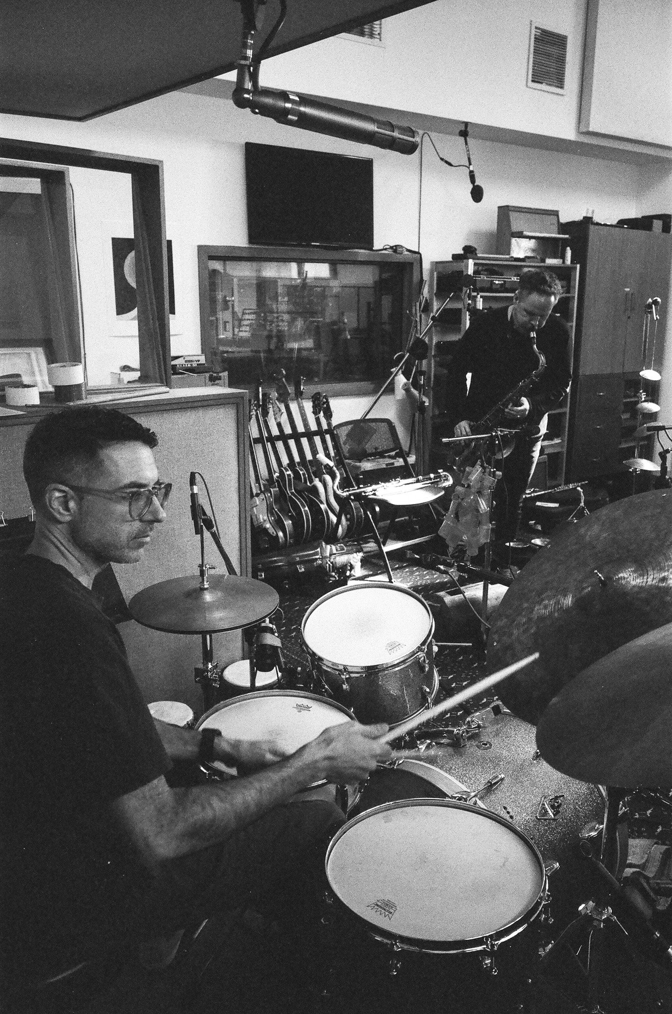 MAYHEM recording session - Los Angeles, CA - 2024 - Mark Guiliana, Jason Rigby - Photography : Charlie Weinmann