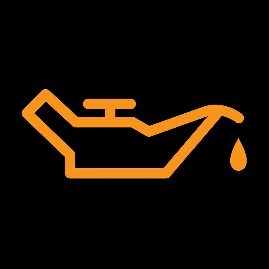 An orange oil can icon with a droplet falling from its spout on a black background.