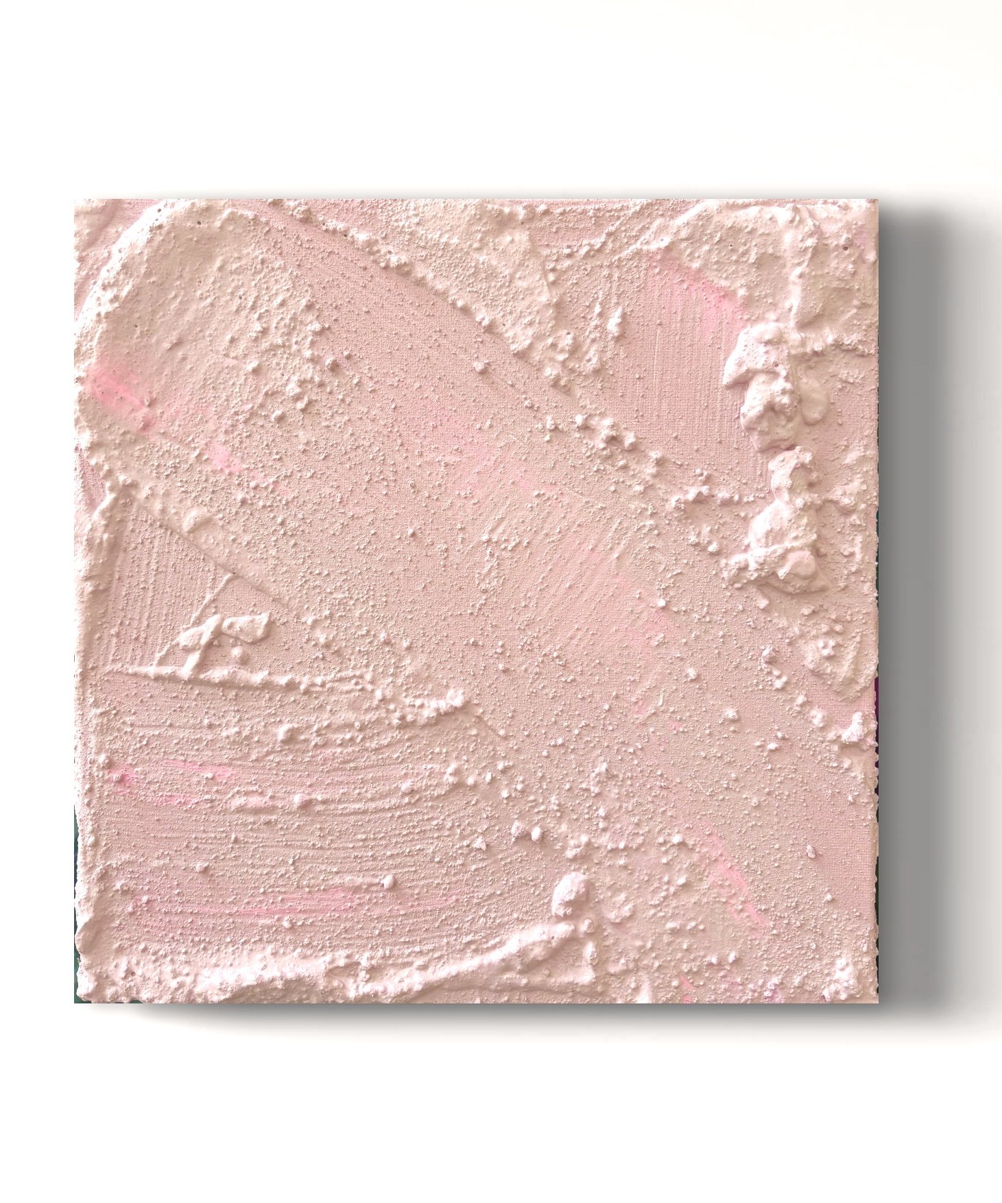 Granite Rose 29 x 29 cm
Toile sur chassis
Peinture acrylique, Mortier