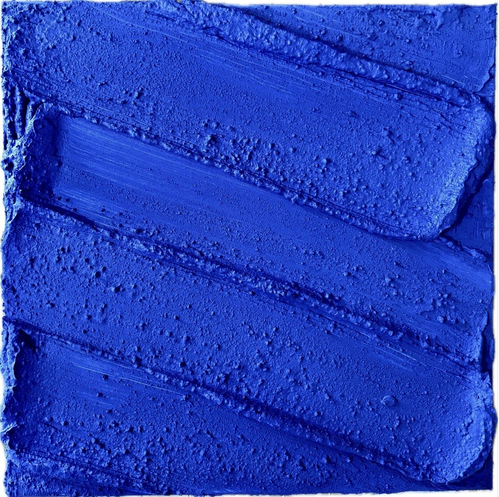 Granite Bleu 59 x 59 cm
Toile sur châssis en bois
Peinture acrylique, mortier