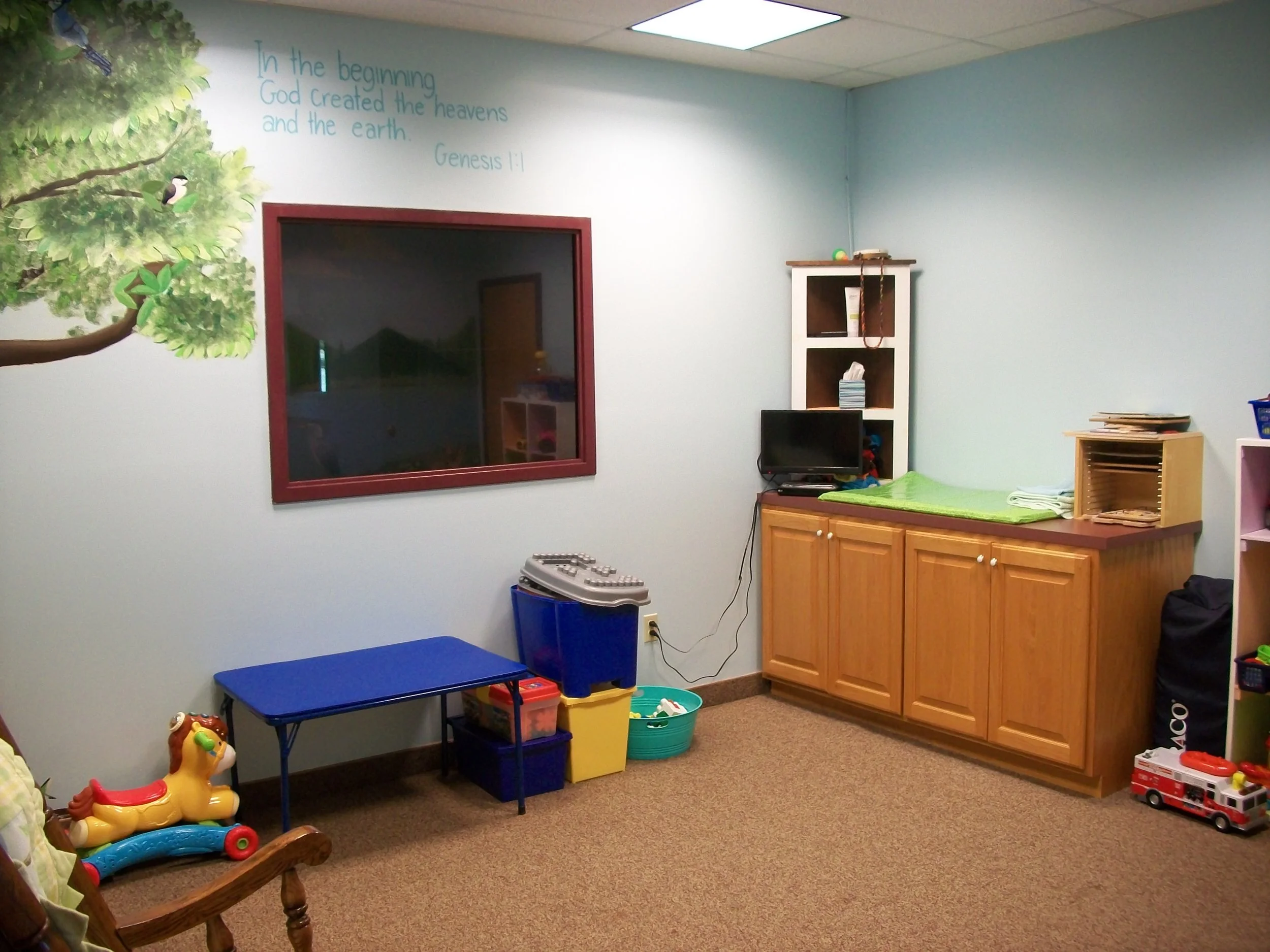 for our infants to have a clean & safe environment while their parents get to enjoy church service undistracted.