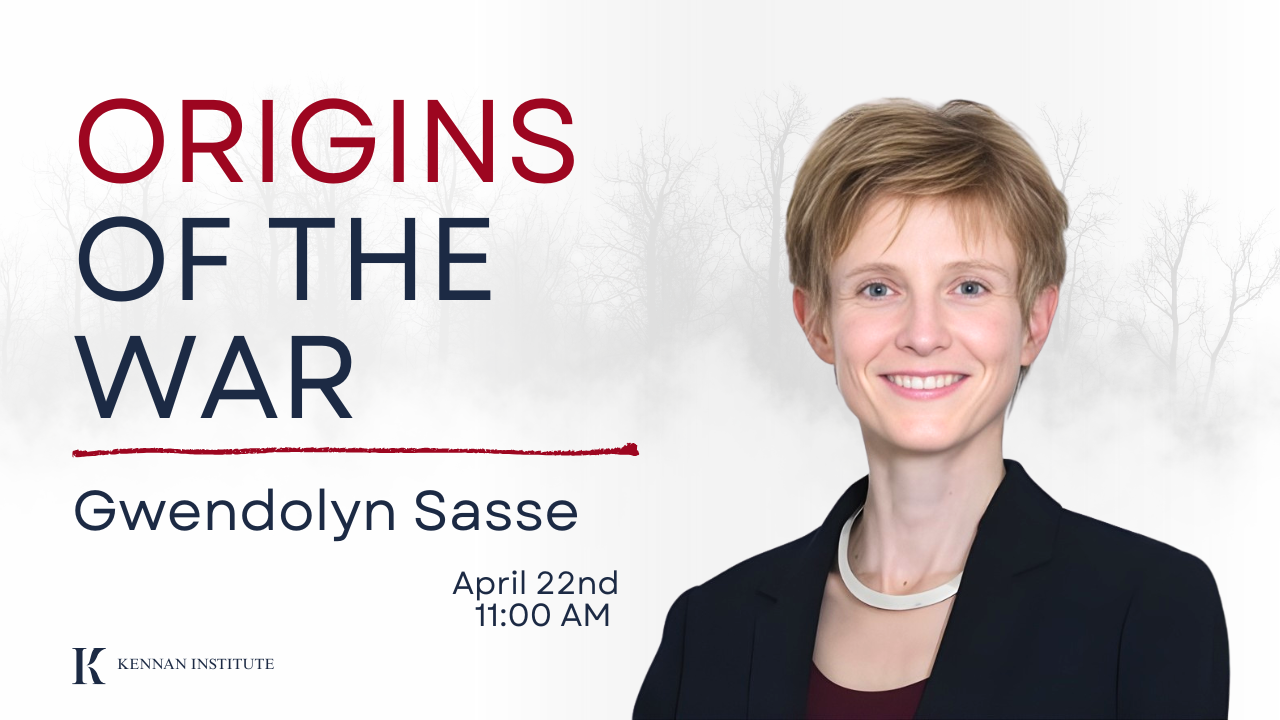 Origins of the War: A Conversation with Gwendolyn Sasse