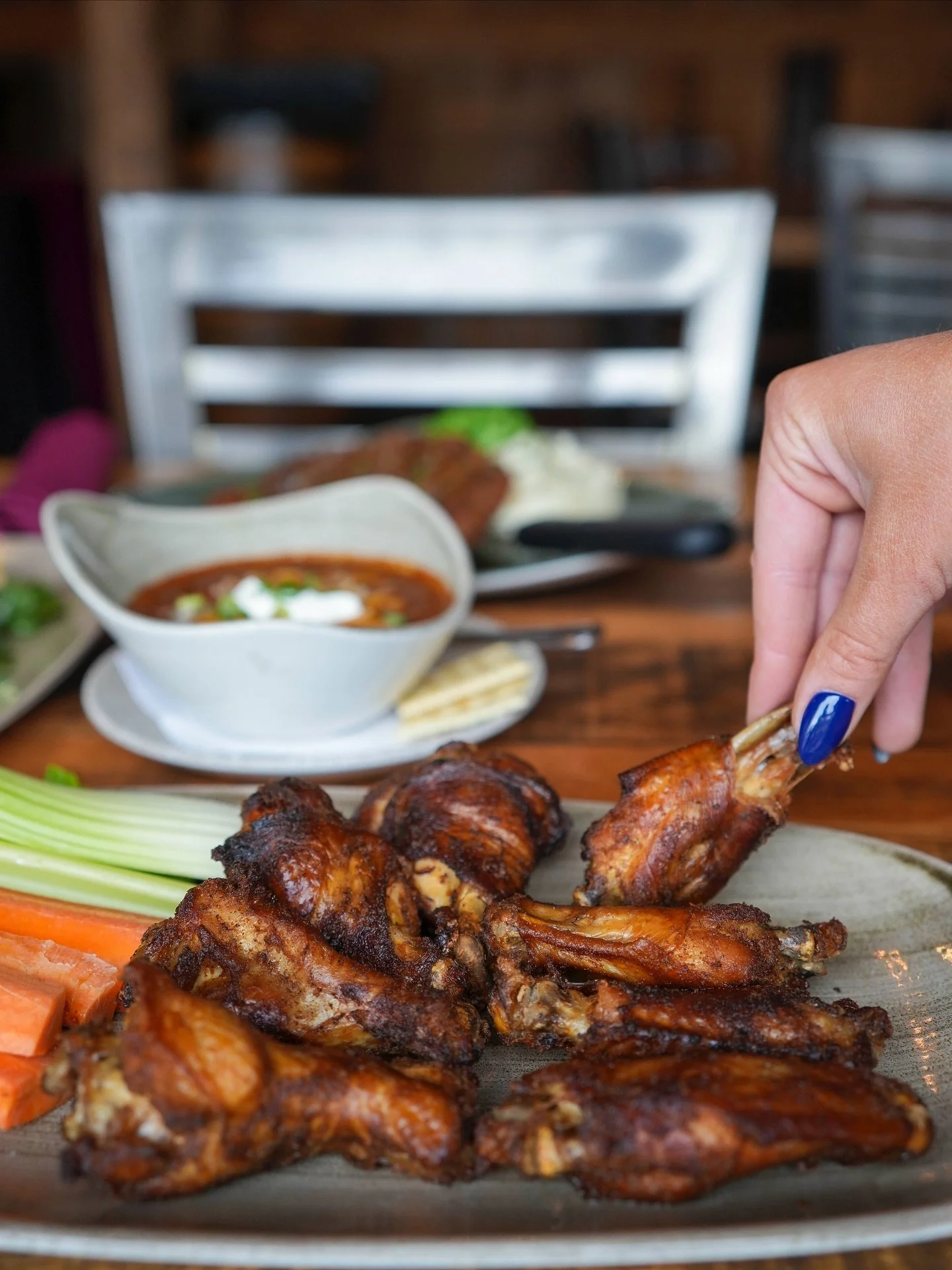 Smoked, sauced, and impossible to resist. Spears in Wheeling knows how to do wings right and at Lumi Creative Media, we make sure spreads like this get the spotlight they deserve. We help restaurants in Wheeling, Arlington Heights, Buffalo Grove, and