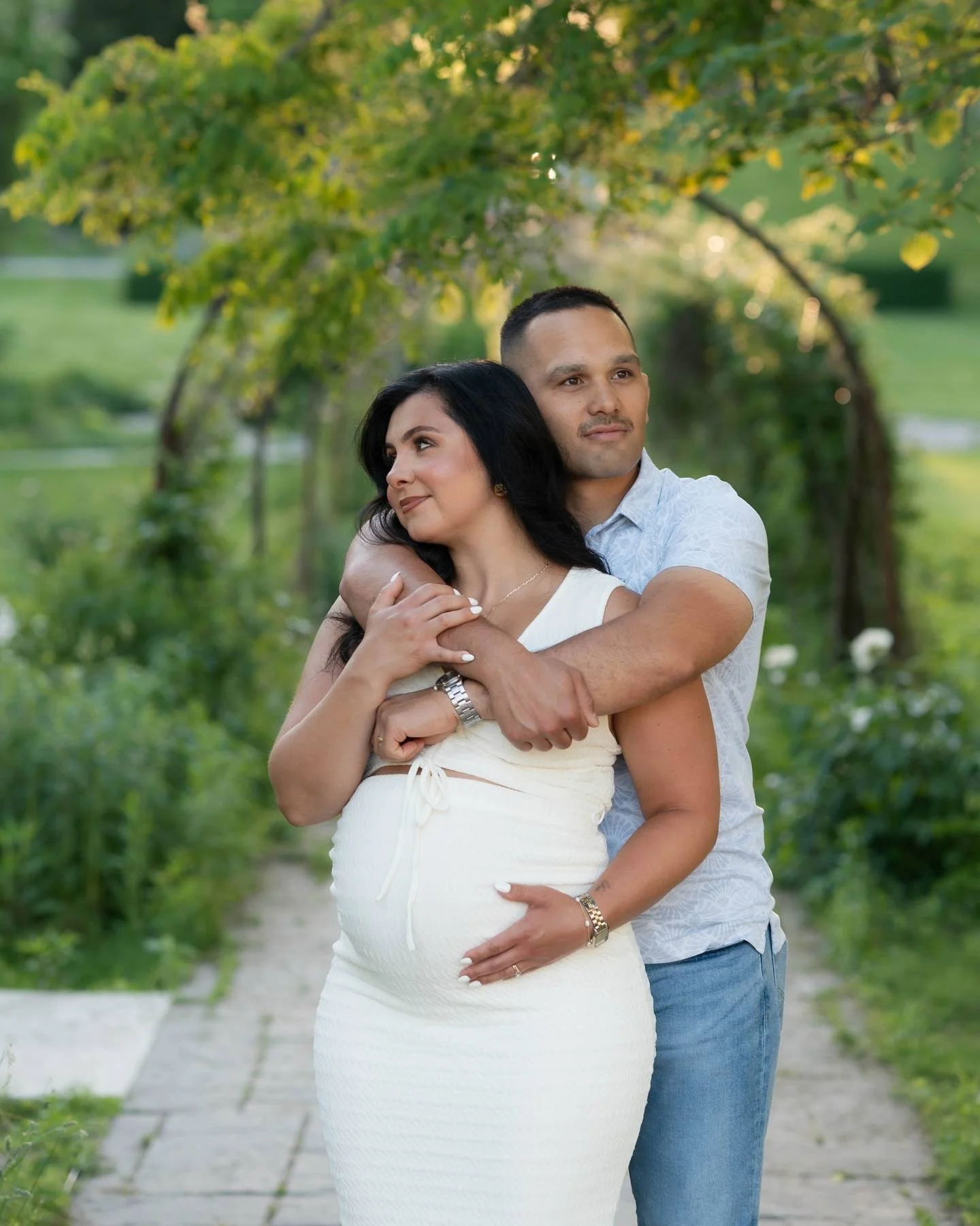 The dreamiest maternity photo shoot at the Japanese Garden in Geneva so honored to be a part of Marissa and Keone&rsquo;s first maternity shoot. My favorite part of my job is capturing my growing family.
