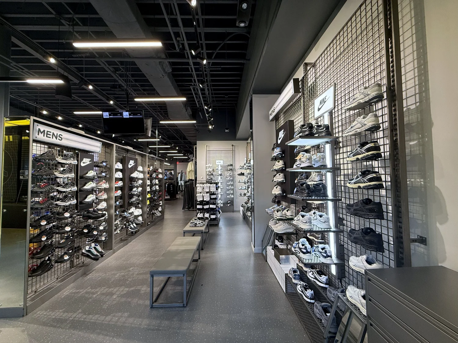 Footwear wall and linear lighting